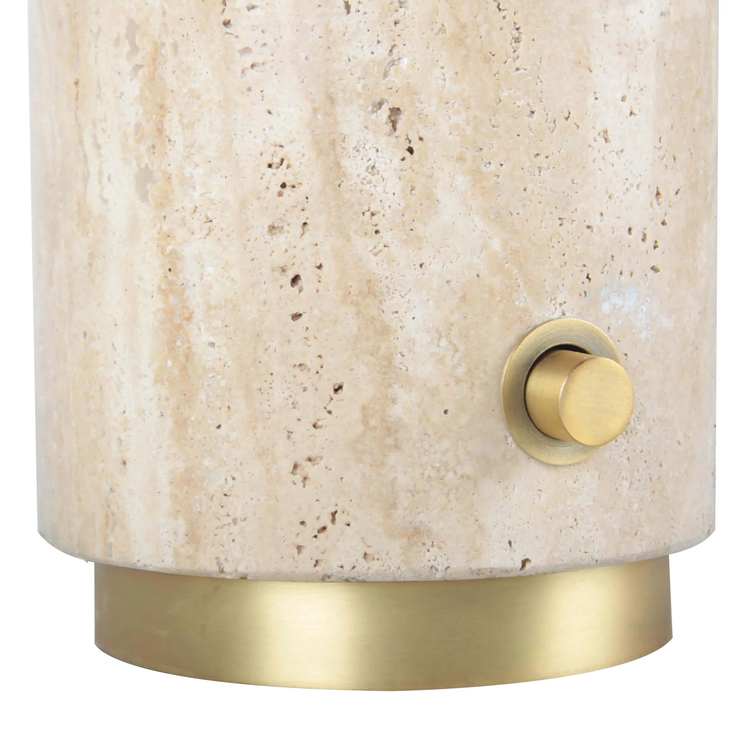 Knox Travertine Table Lamp, Gold/Ivory - Image 4