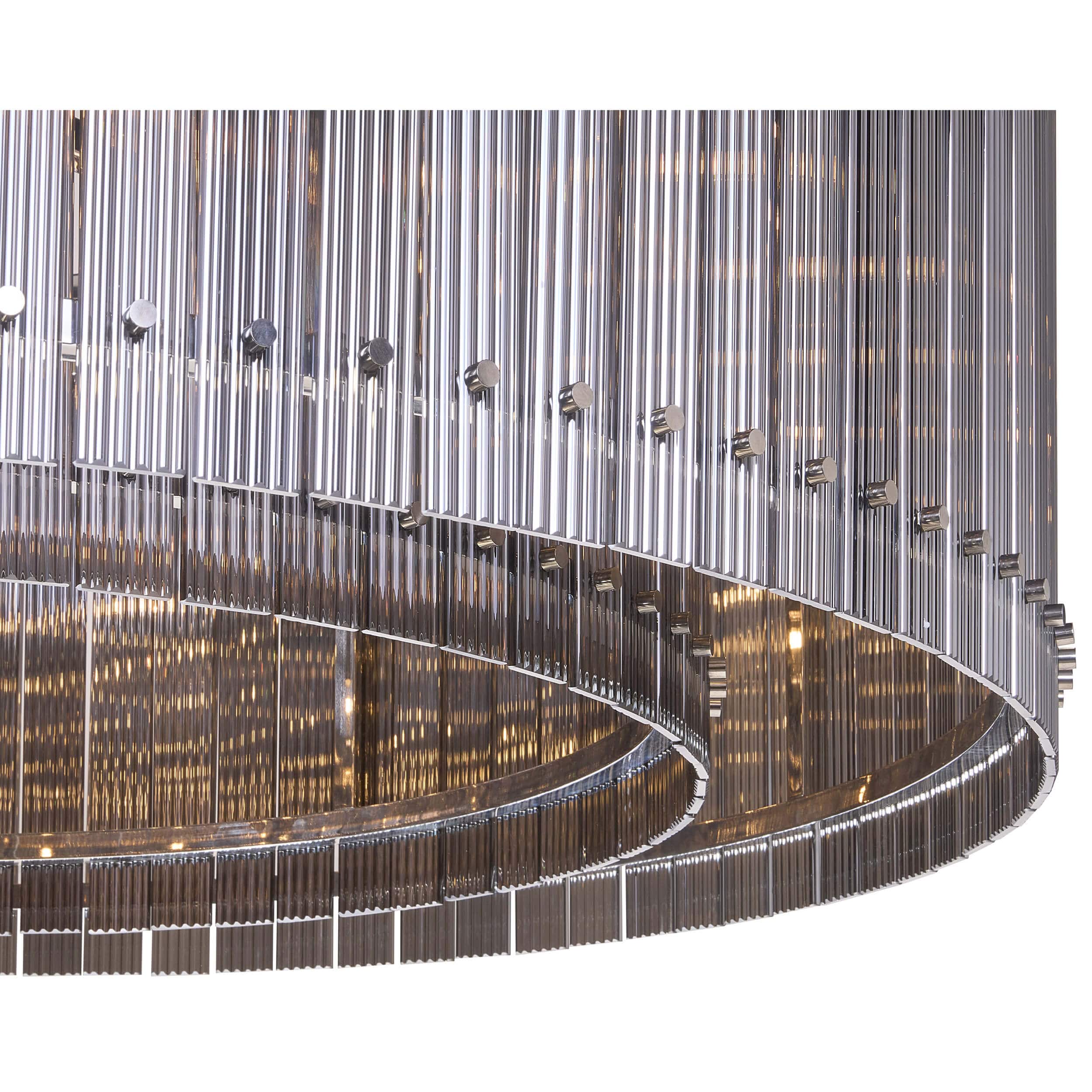 Kore Large Chandelier, Nickel/Smoke Grey - Image 4
