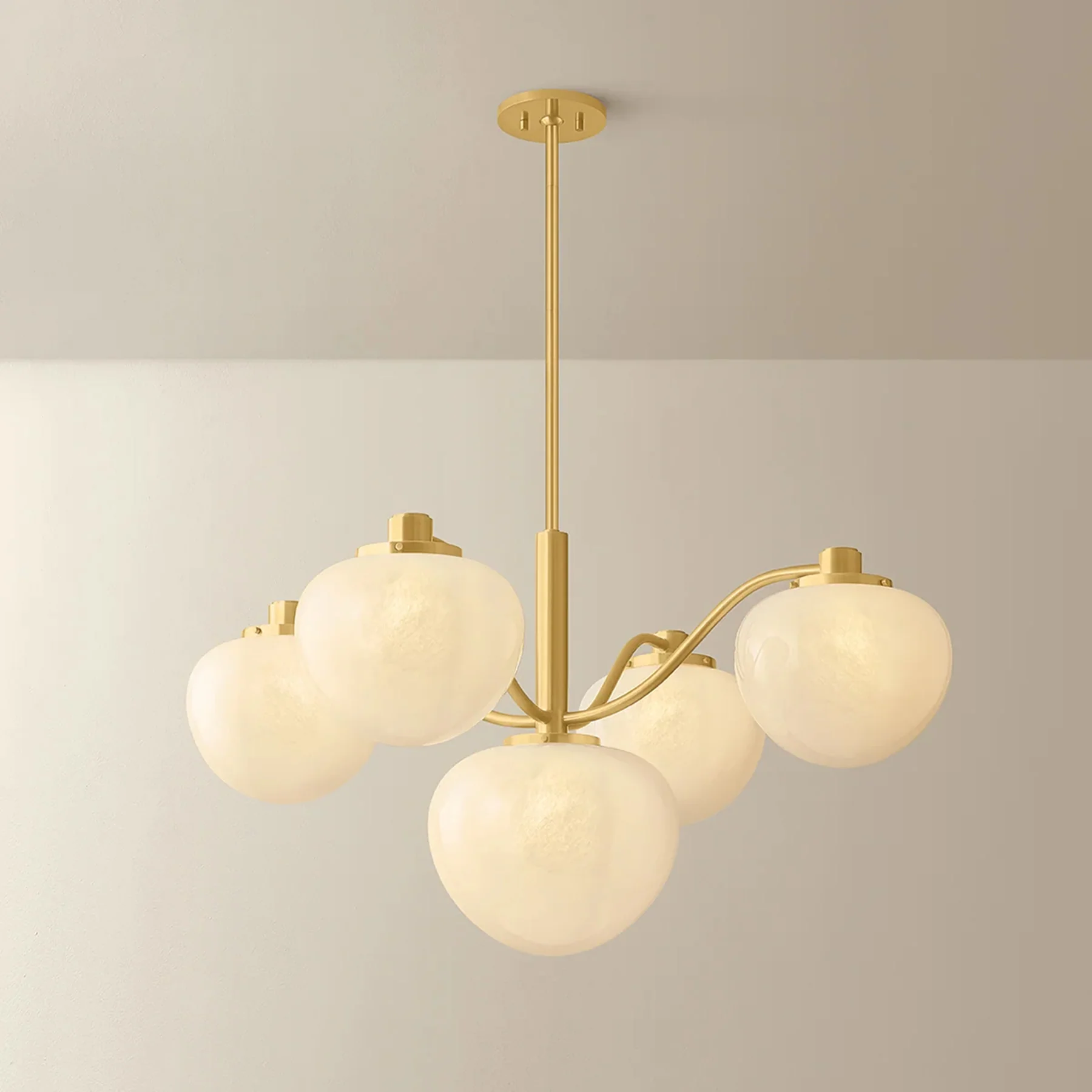 Kristen 5 Light Chandelier, Aged Brass - Image 3