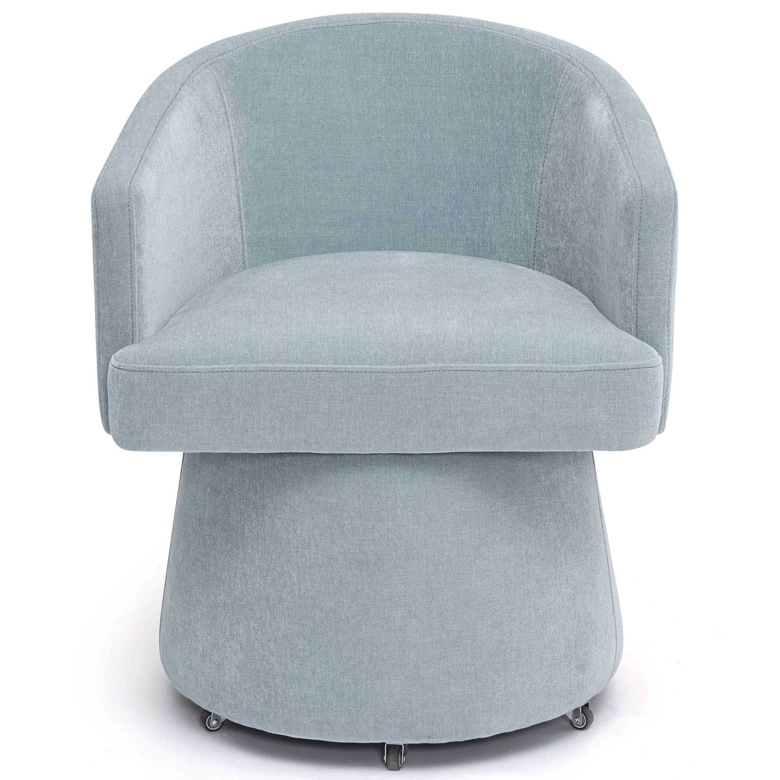 Kristen Rolling Desk Chair, Faded Blue - Image 2