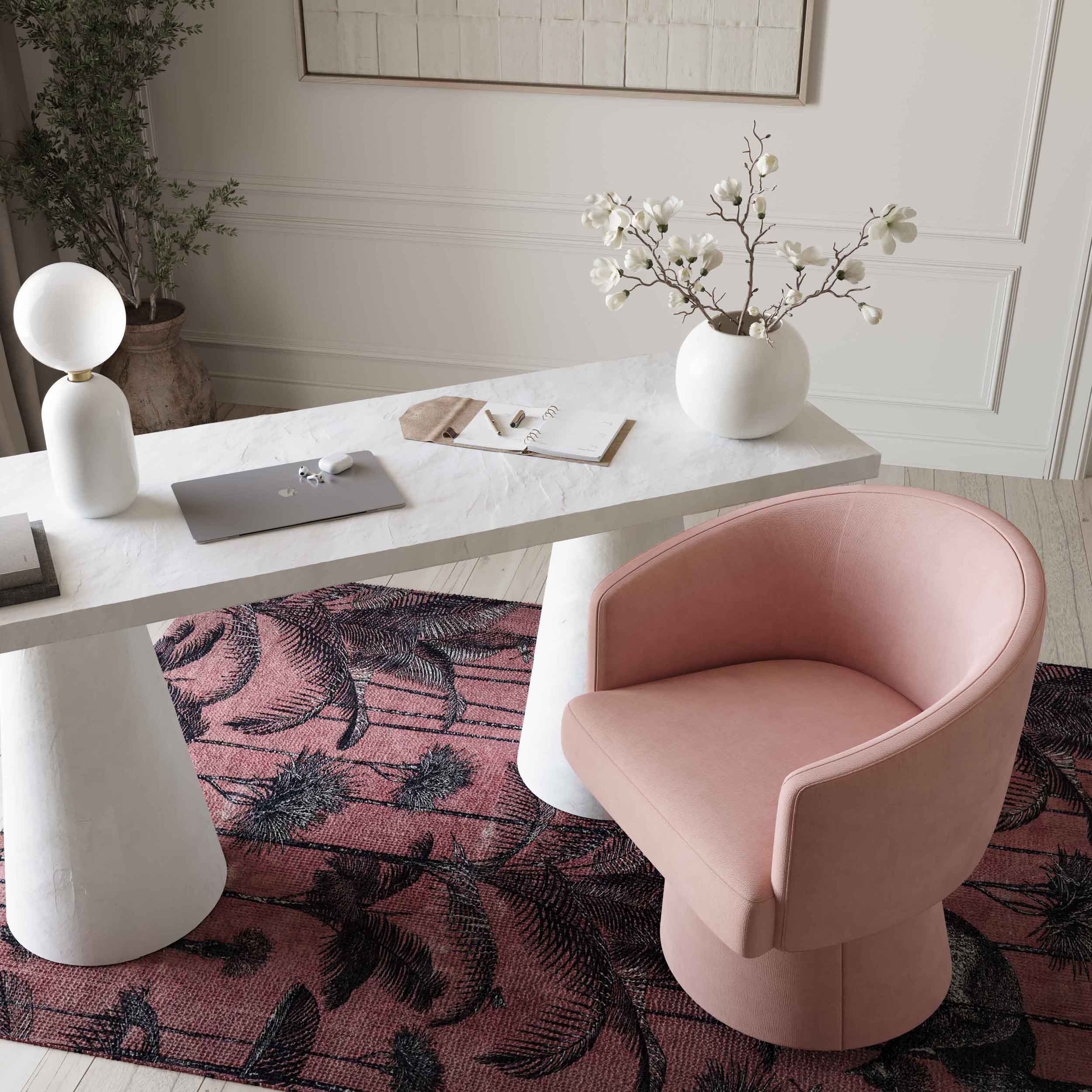 Kristen Rolling Desk Chair, Pink - Image 6