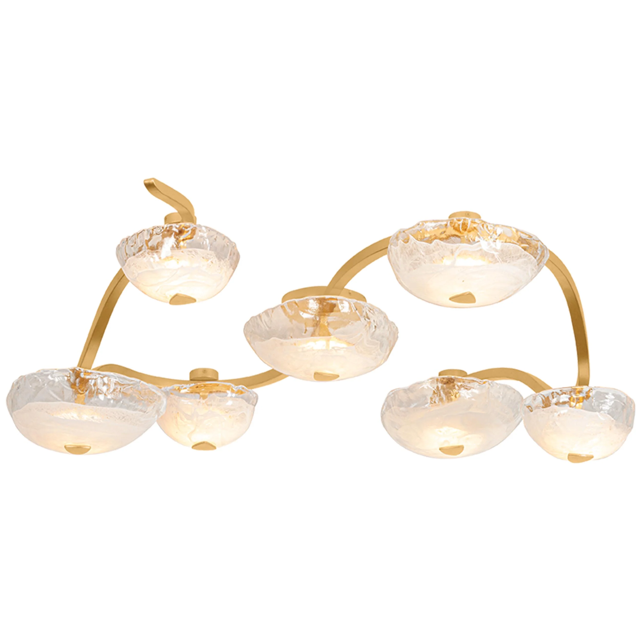 Kune Semi Flush, Vintage Gold Leaf