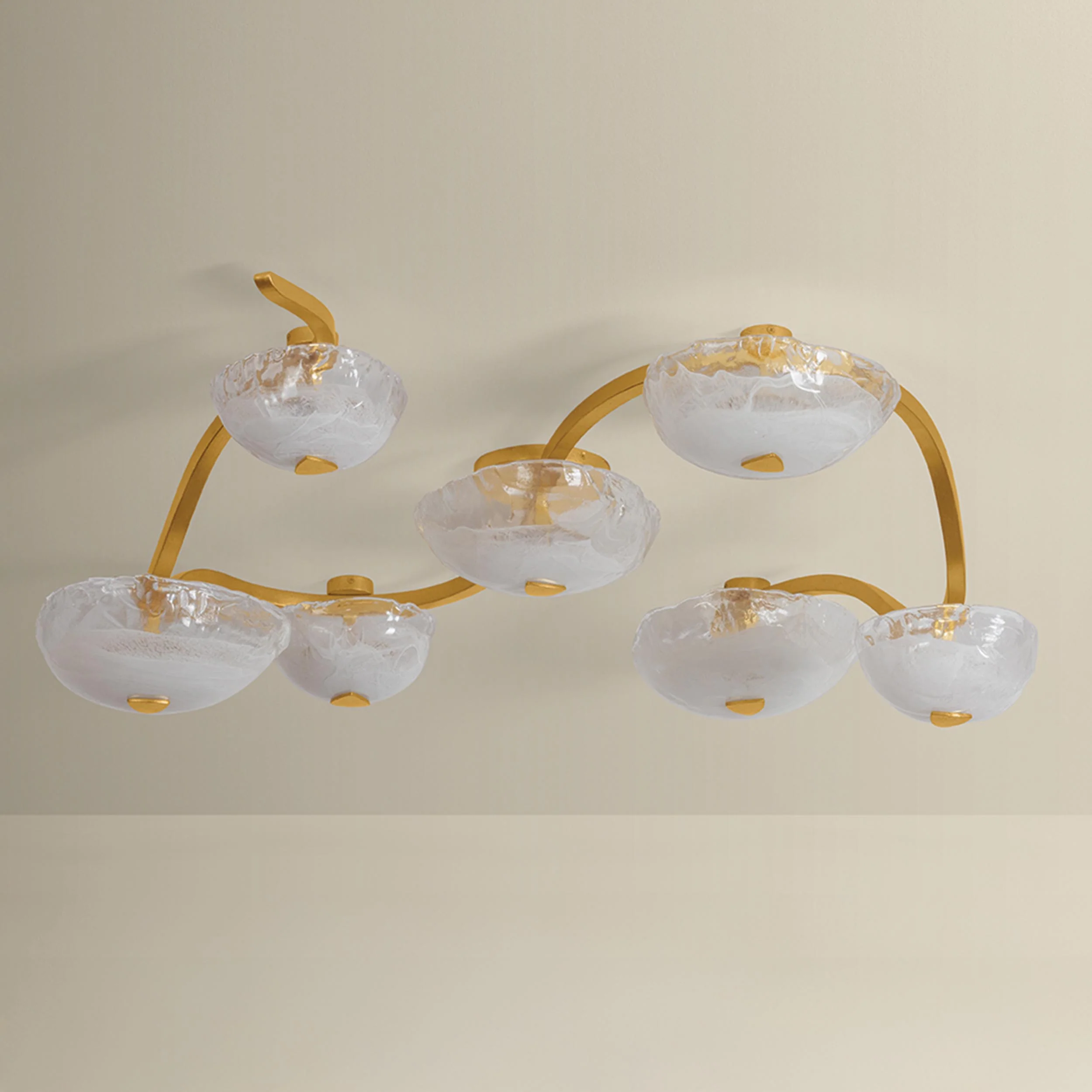 Kune Semi Flush, Vintage Gold Leaf - Image 2