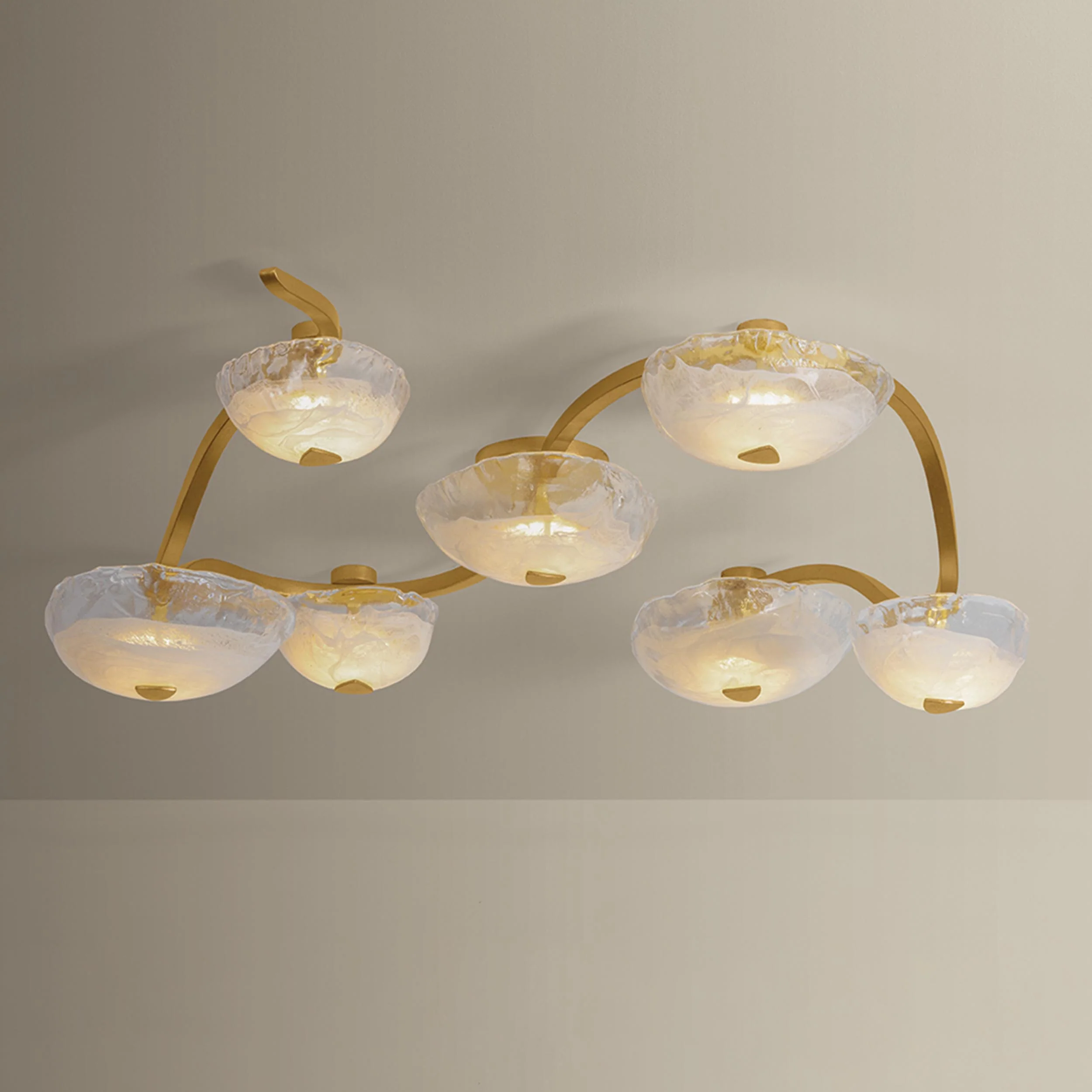 Kune Semi Flush, Vintage Gold Leaf - Image 3