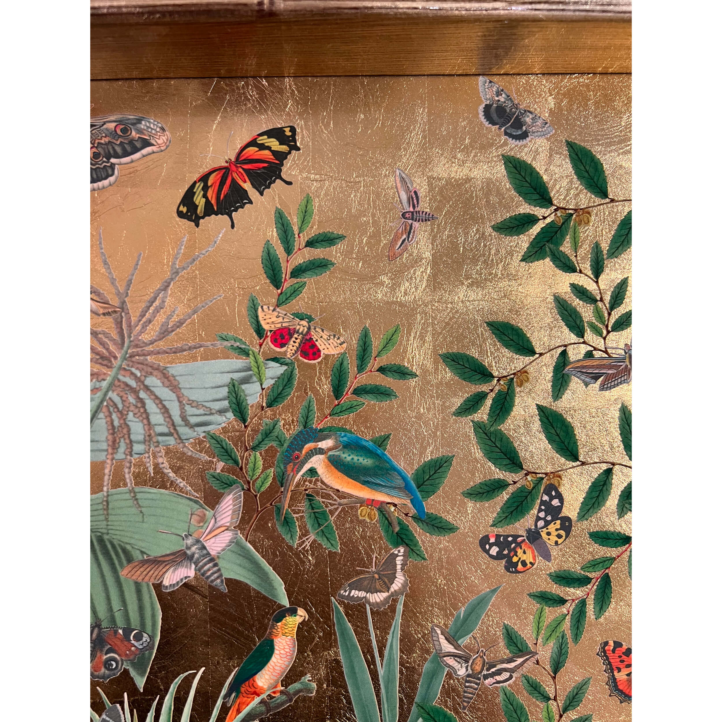 Lacquer Bamboo Rectangle Tray, Golden Aviary - Image 4