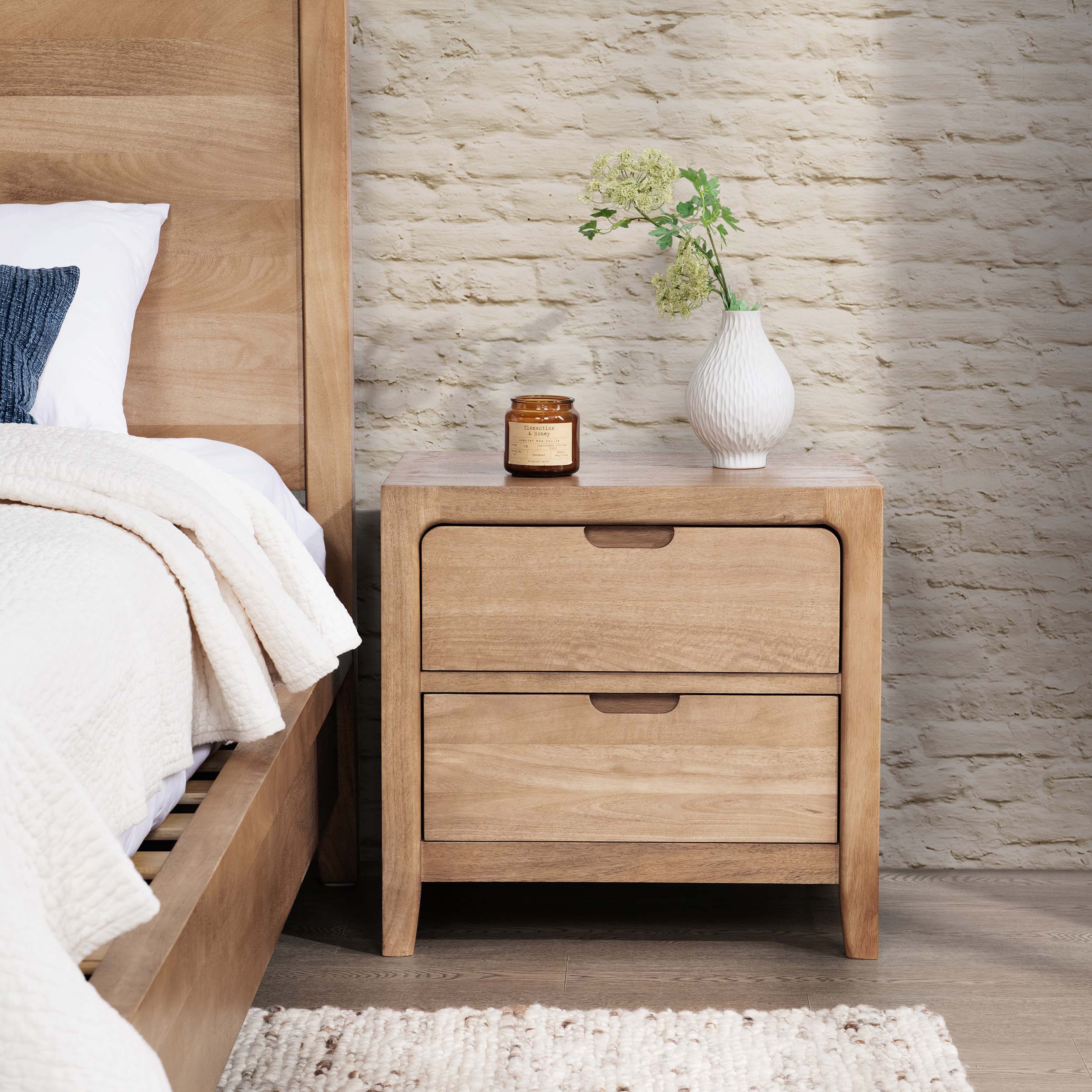 Laguna 2 Drawer Nightstand, Natural - Image 6