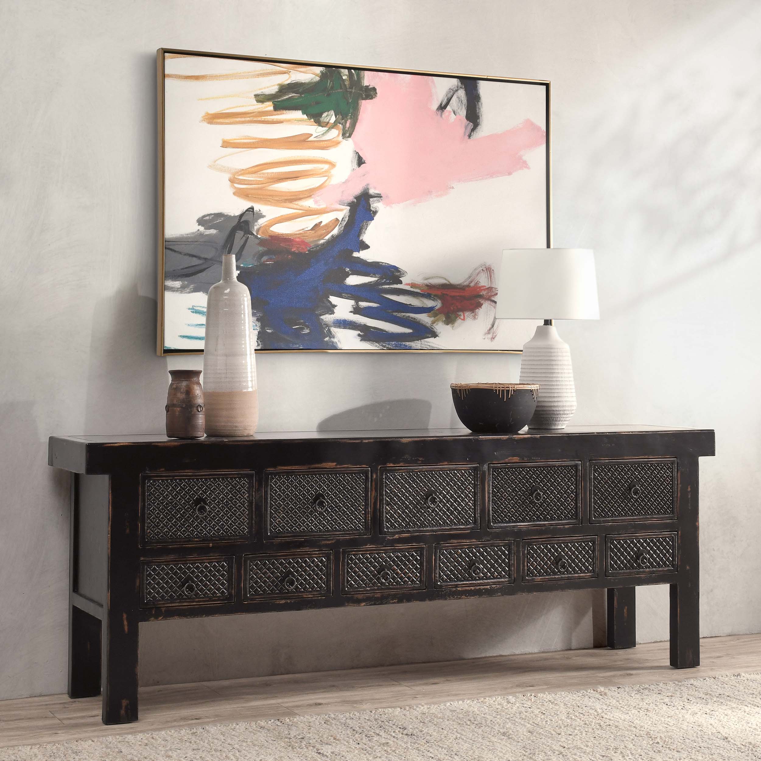 Lahey Console Table, Antique Black - Image 5