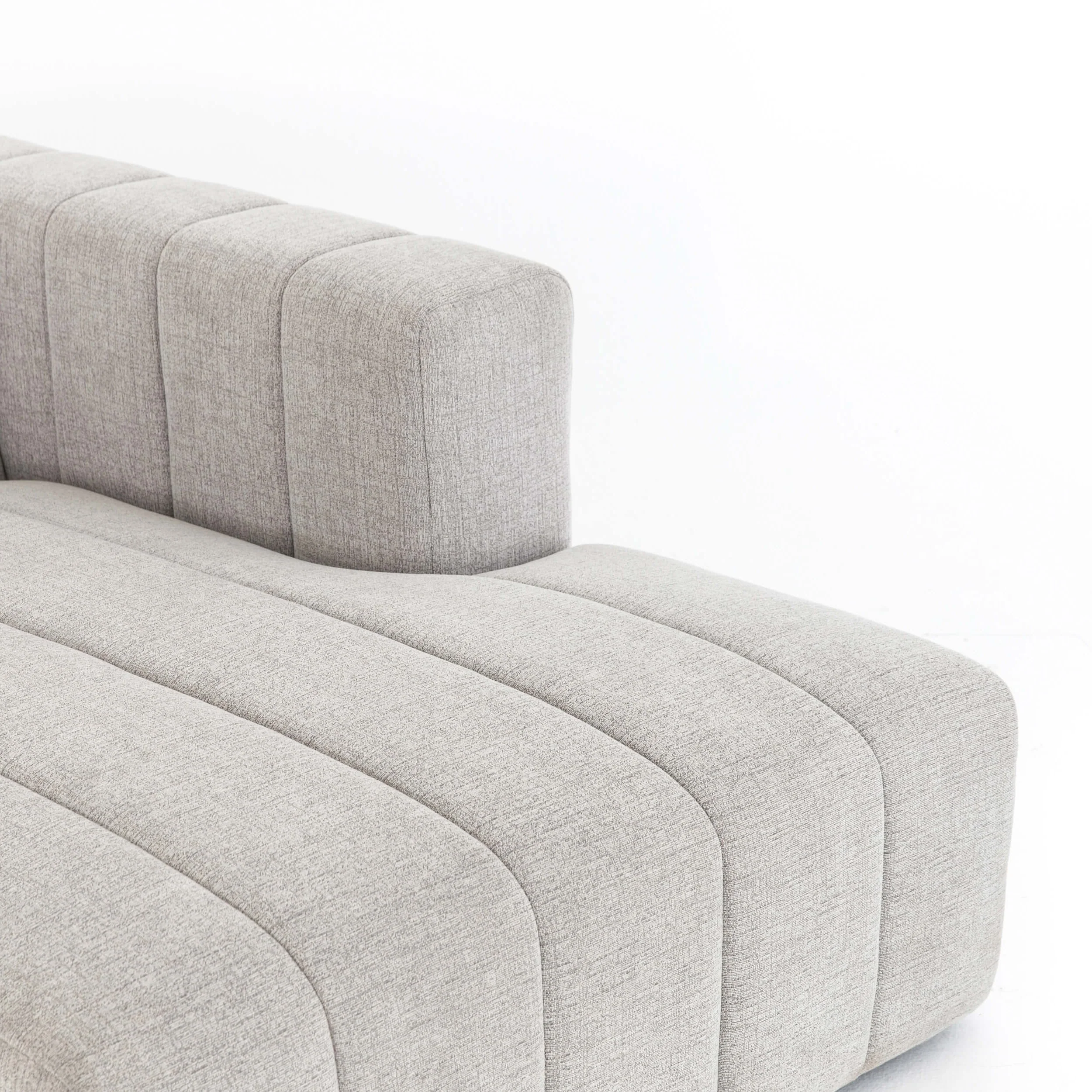Langham Channeled 3 Piece Chaise Sectional w/Ottoman, Napa Sandstone - Image 12