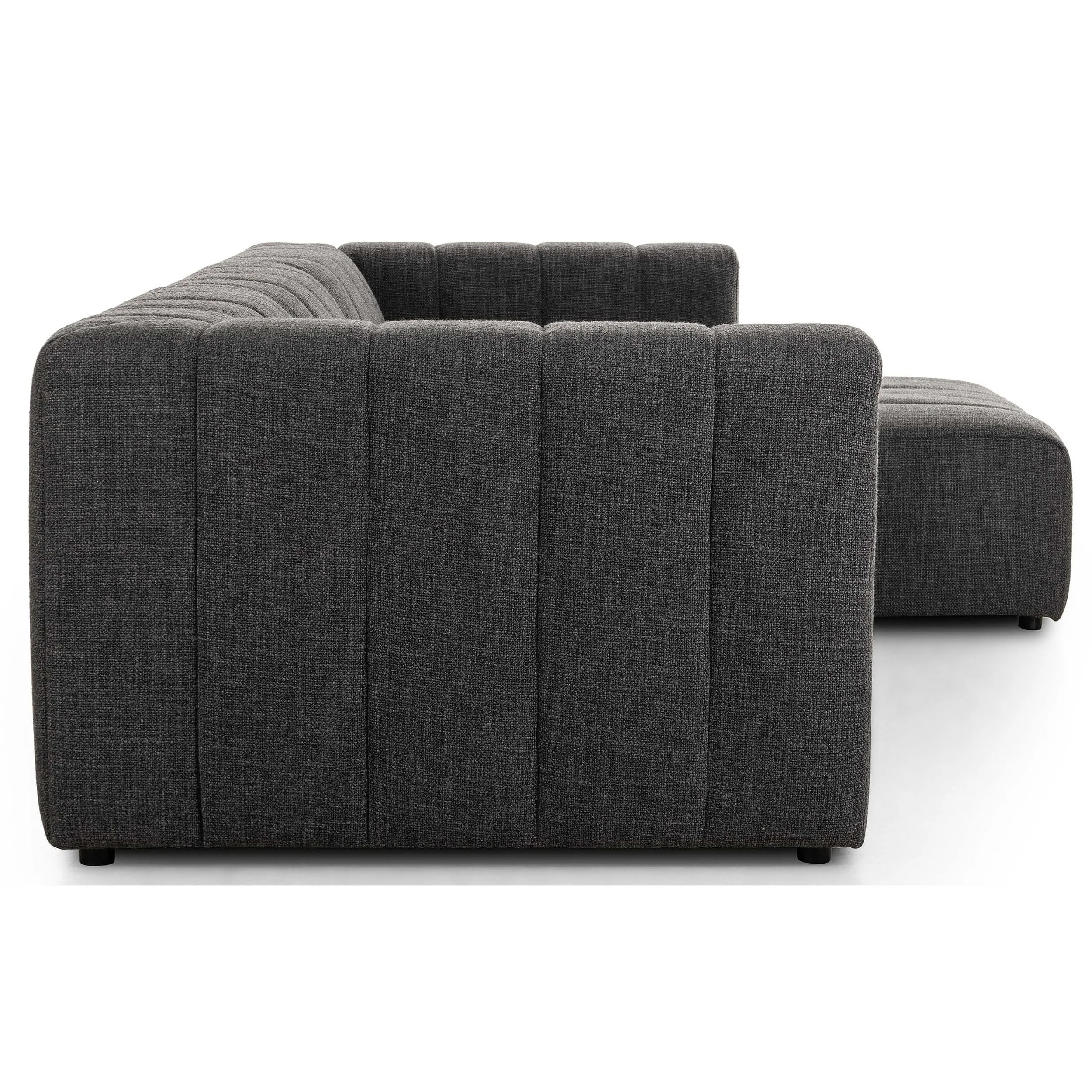 Langham Channeled 3 Piece Sectional, Saxon Charcoal - Image 7