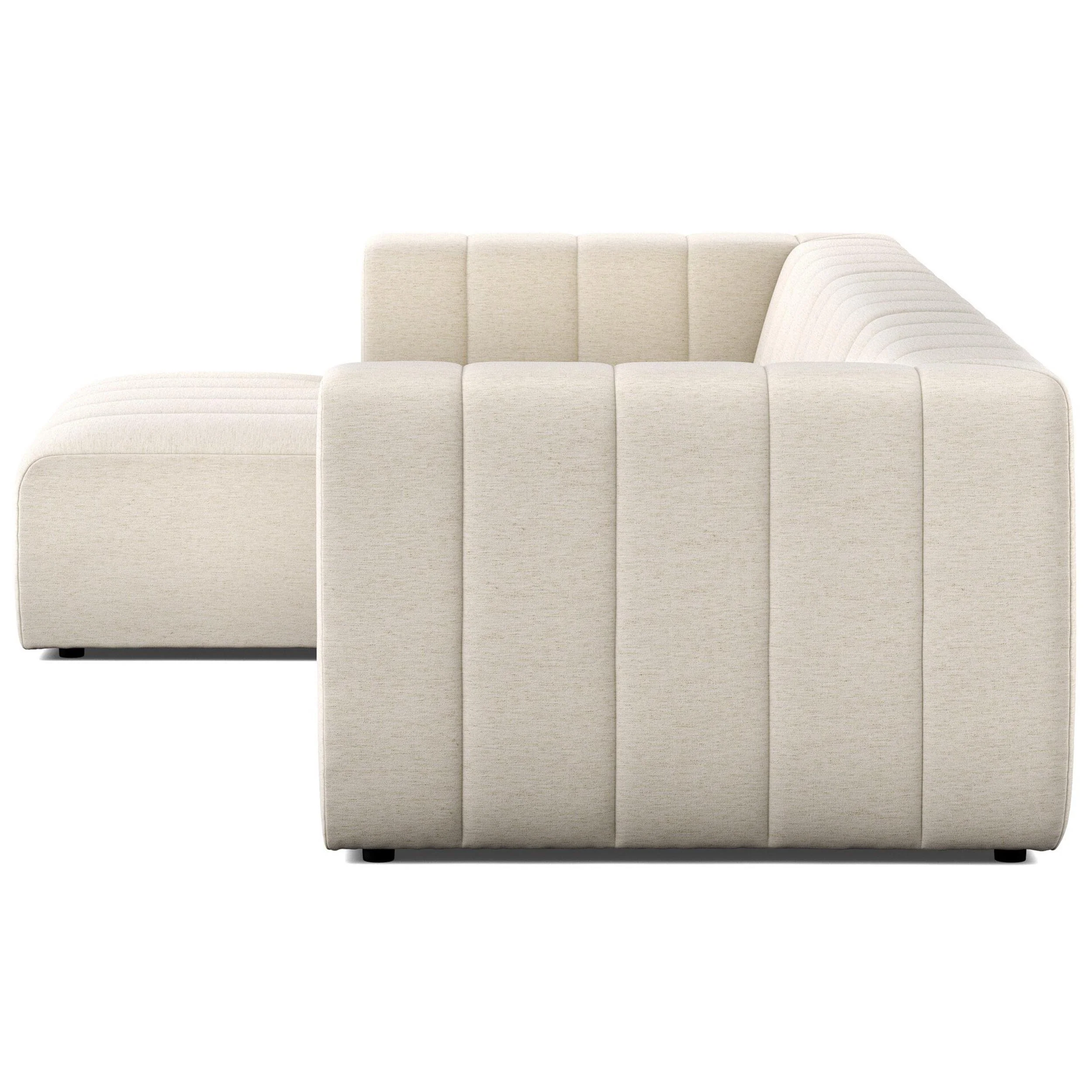 Langham Channeled 4 Piece Sectional, Nomad Snow by Four Hands - Image 3
