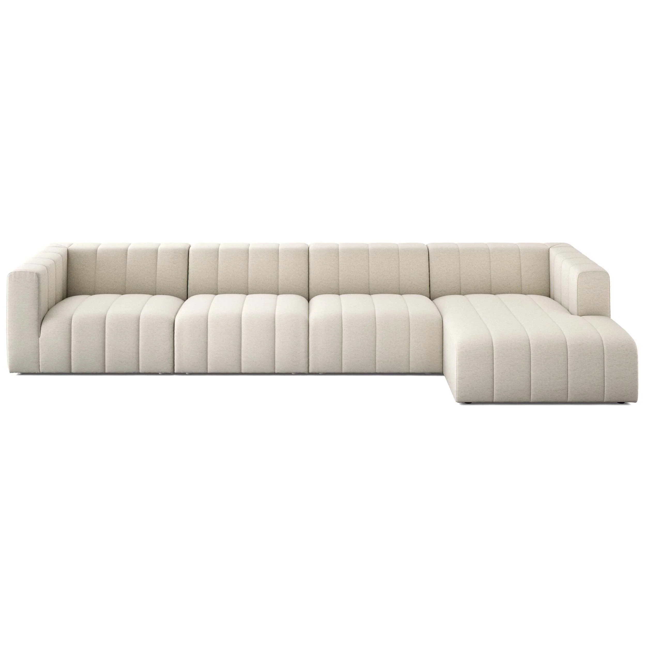 Langham Channeled 4 Piece Sectional, Nomad Snow by Four Hands - Image 4
