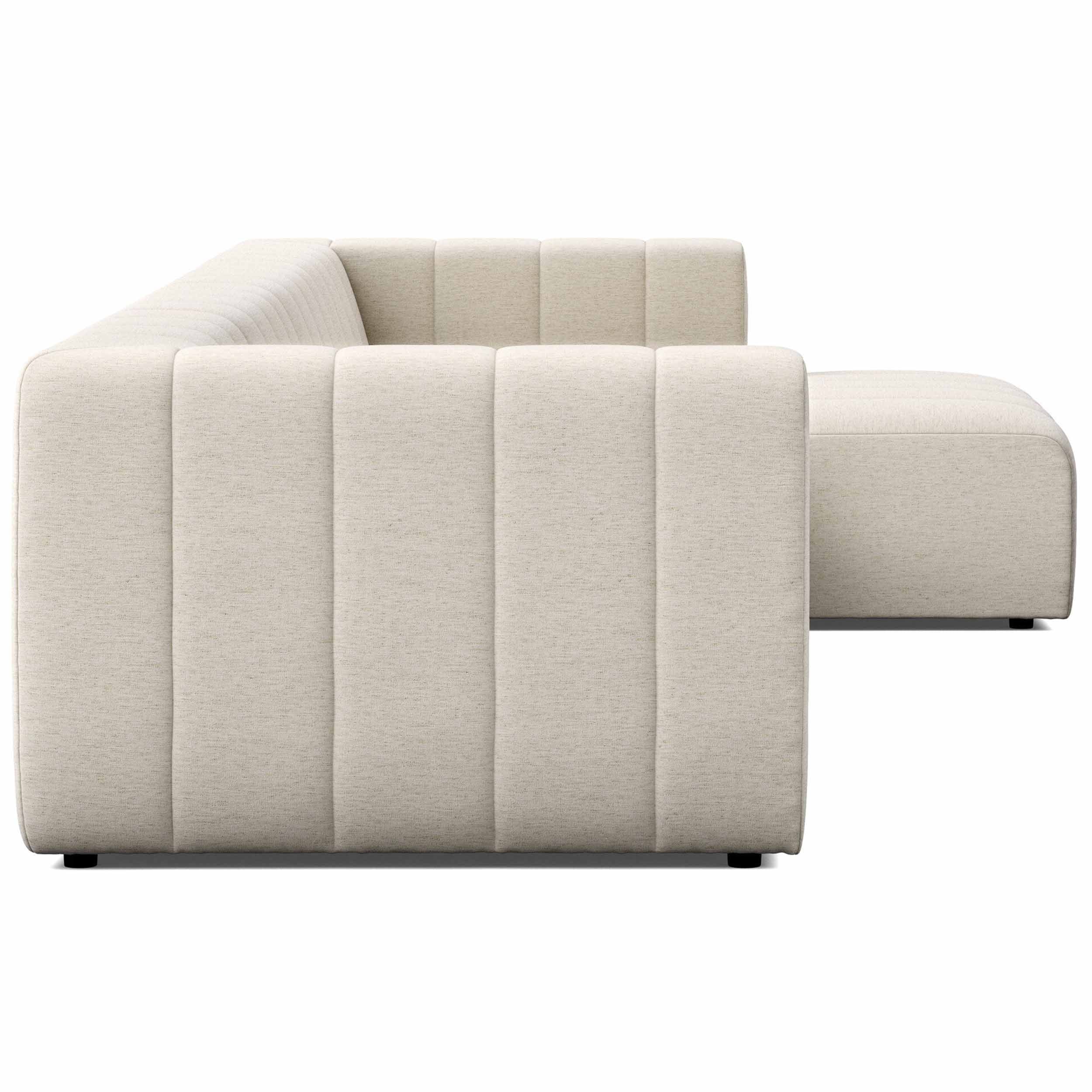 Langham Channeled 4 Piece Sectional, Nomad Snow by Four Hands - Image 6