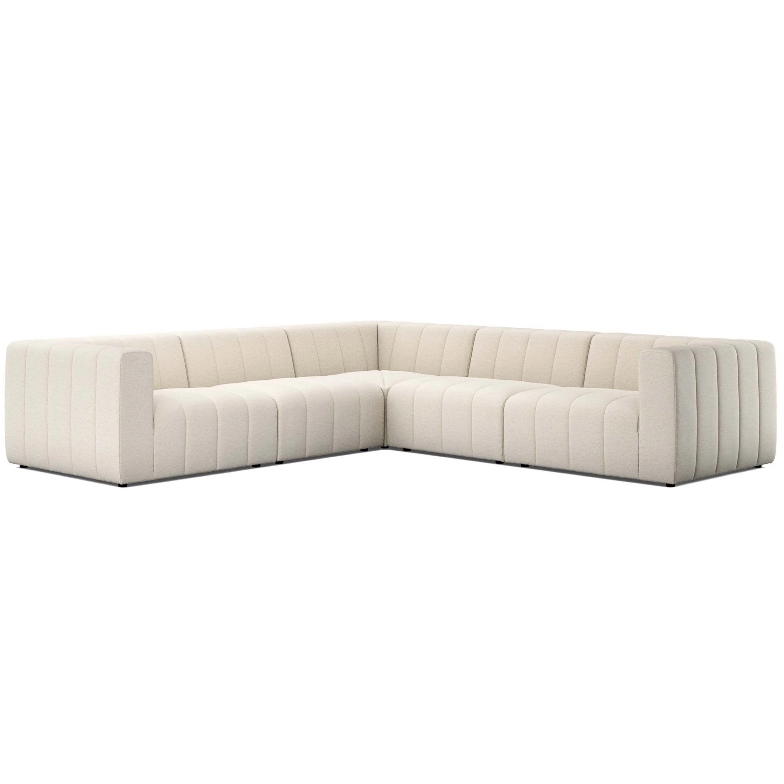 Langham Channeled 5 Piece Sectional, Nomad Snow by Four Hands