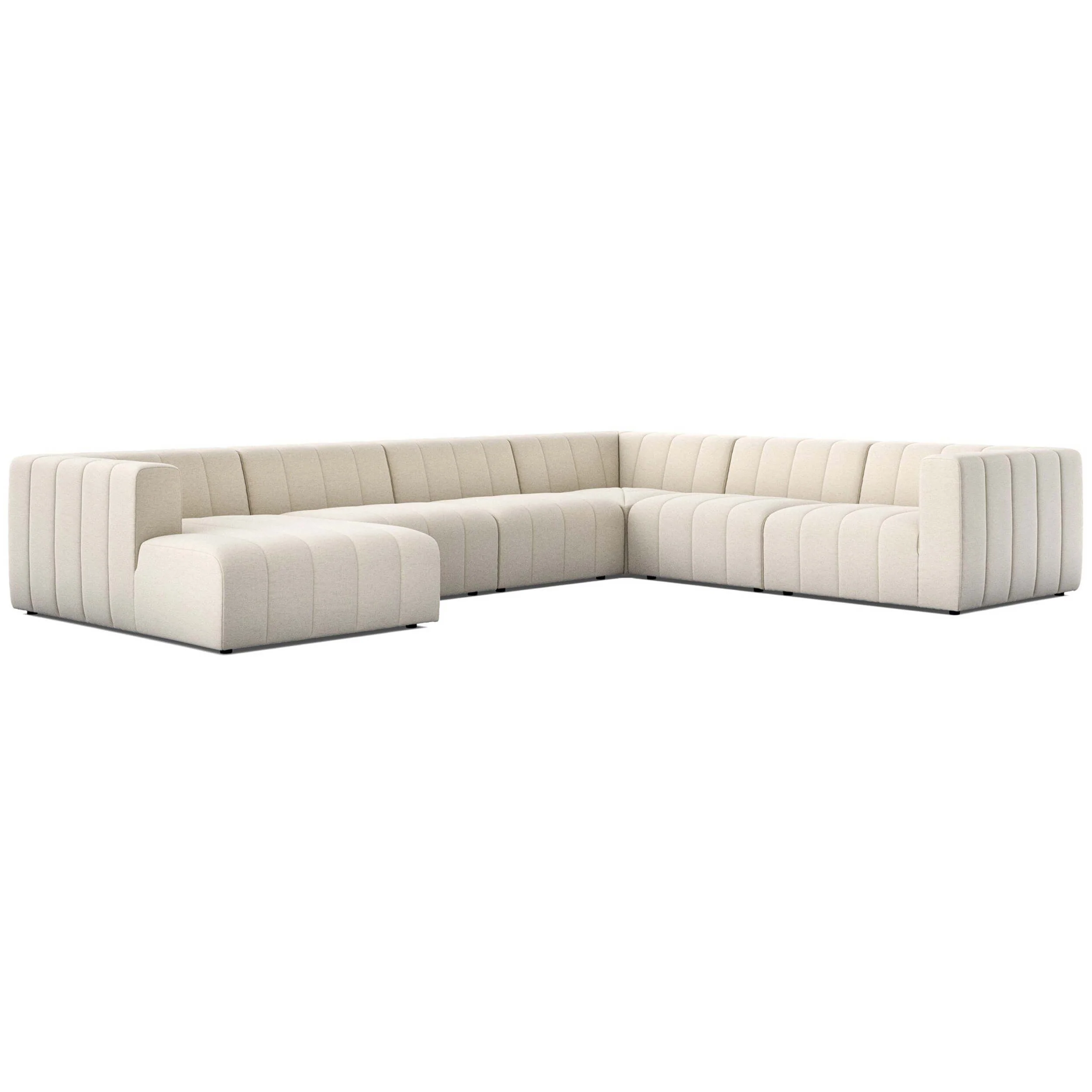 Langham Channeled 6 Piece Sectional, Nomad Snow by Four Hands - Image 4