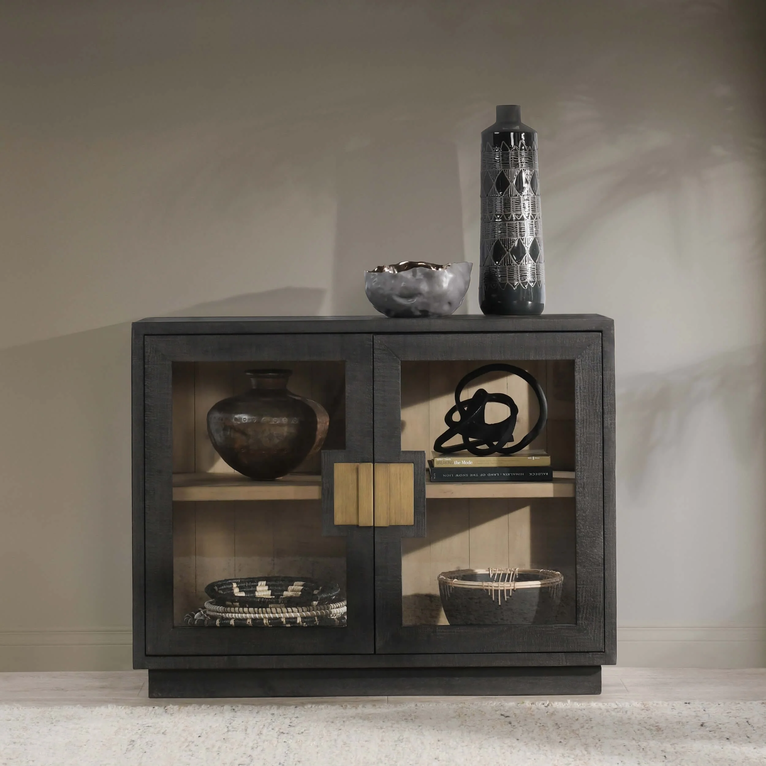 Larson 2 Door Cabinet, Carbon Black - Image 9