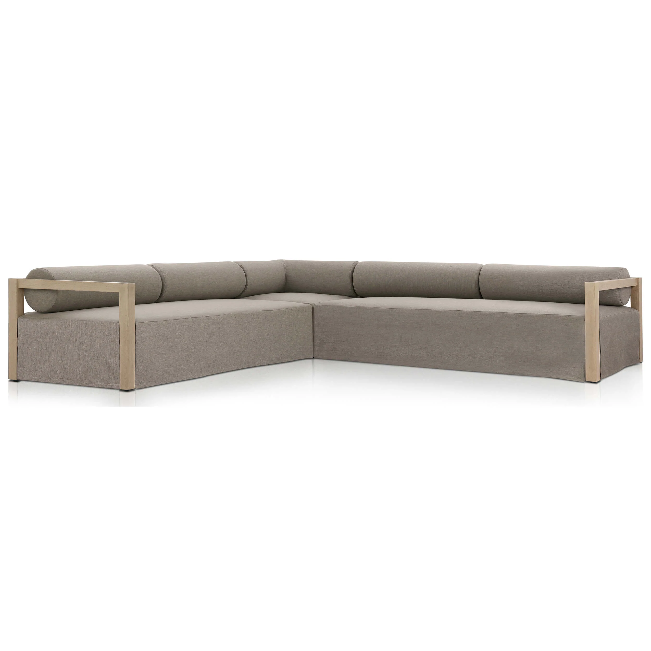 Laskin 3 Piece Outdoor Sectional, Alessi Fawn/Washed Brown by Four Hands