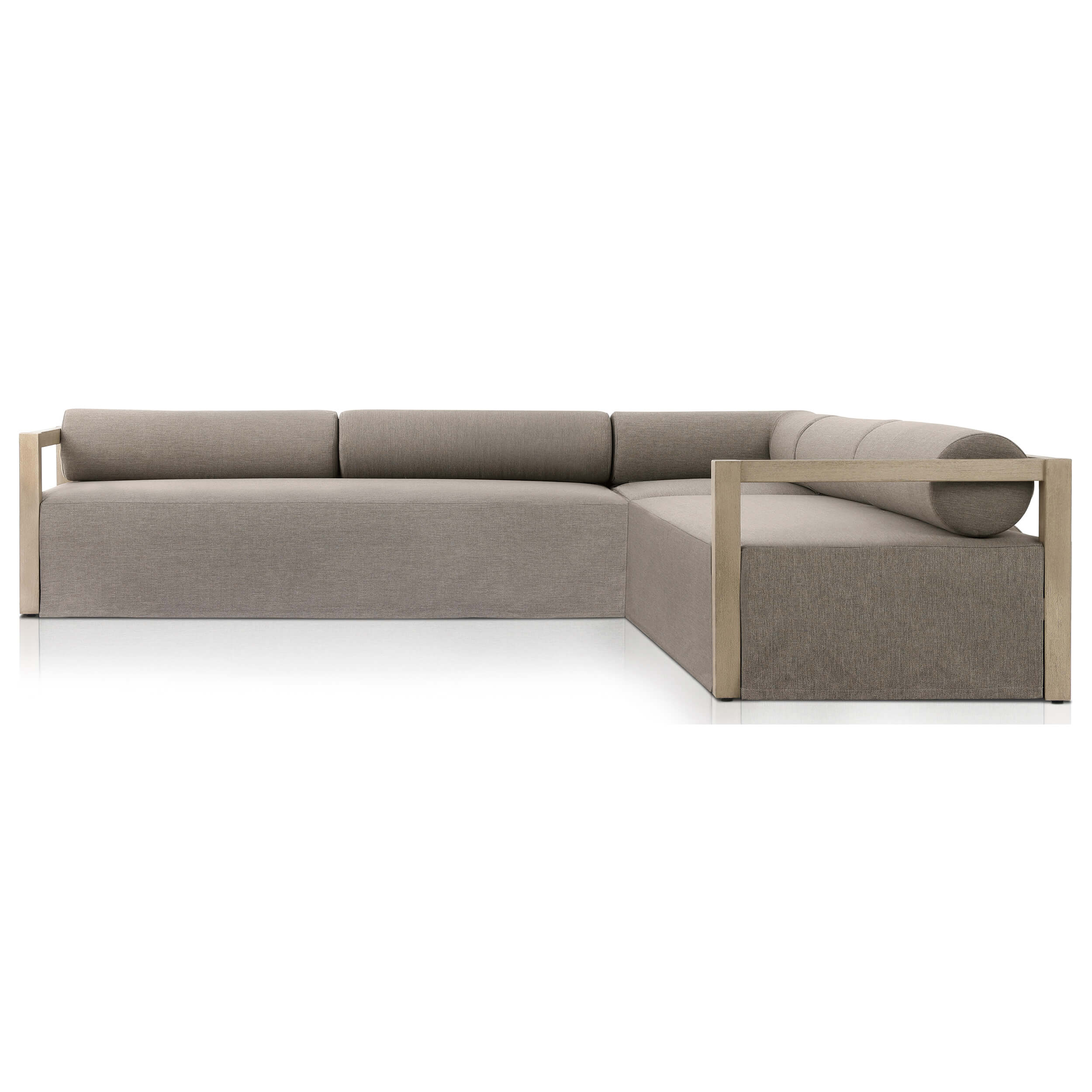 Laskin 3 Piece Outdoor Sectional, Alessi Fawn/Washed Brown by Four Hands - Image 2