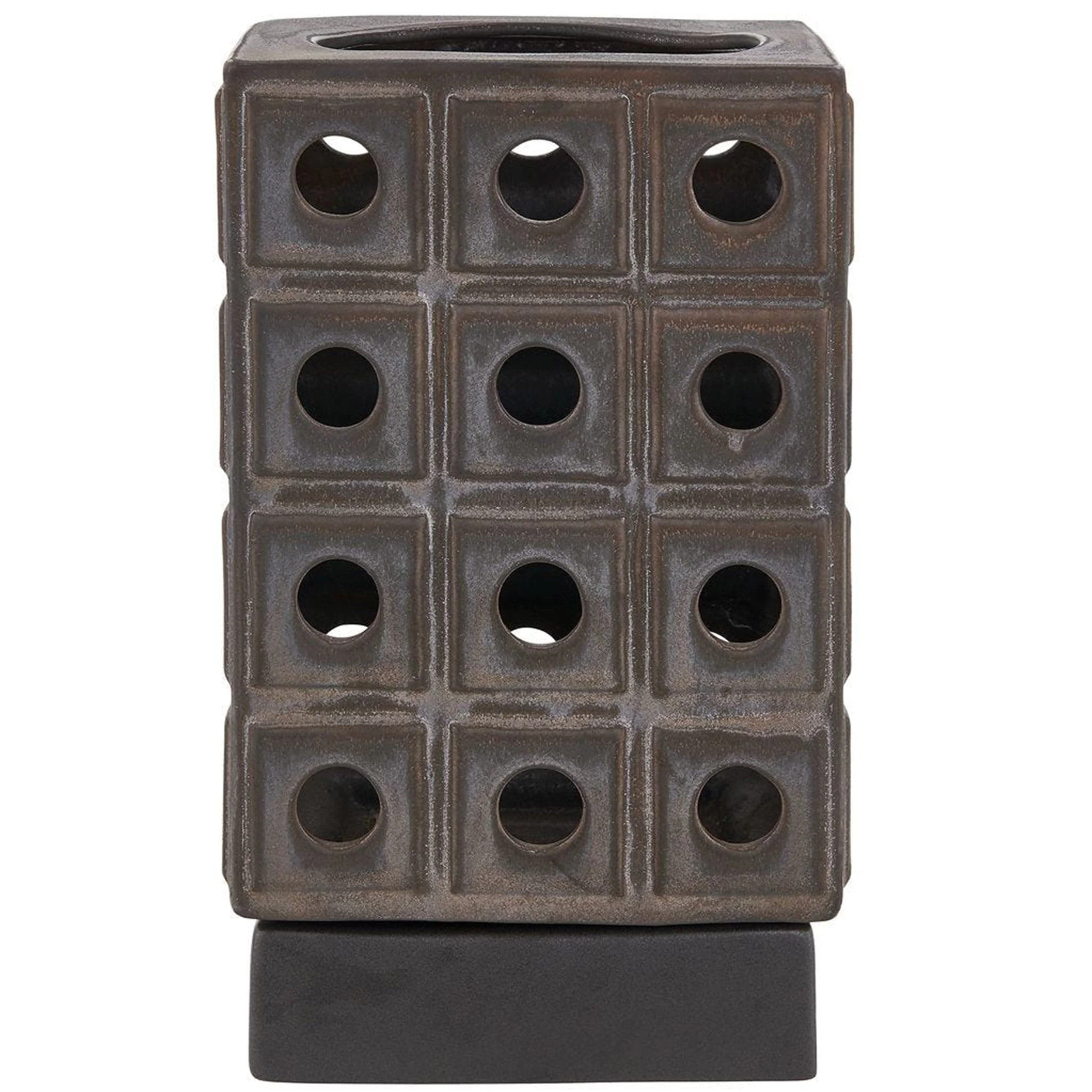 Lattice Outdoor Lantern Candleholder, Dark Bronze