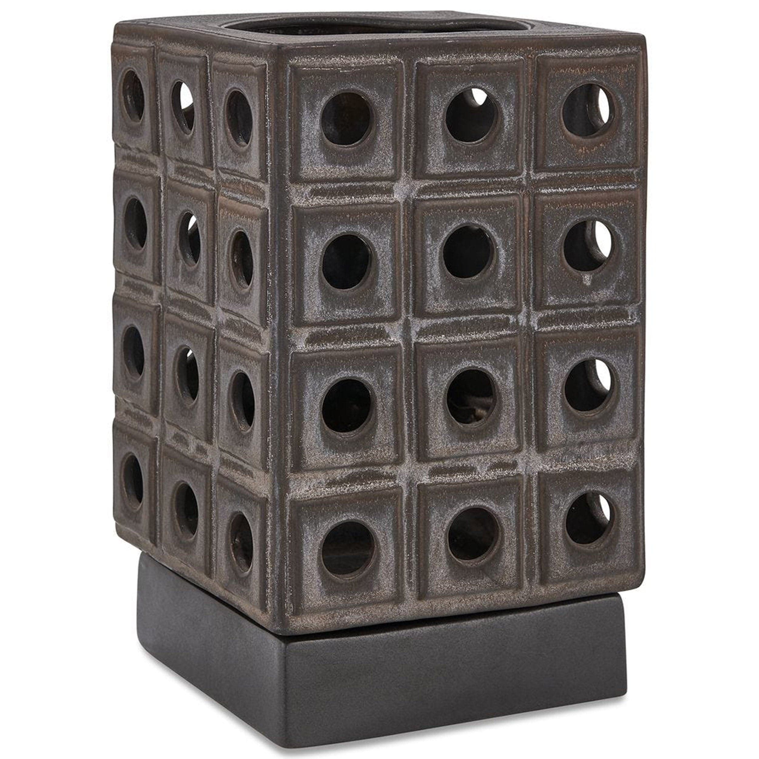 Lattice Outdoor Lantern Candleholder, Dark Bronze - Image 2