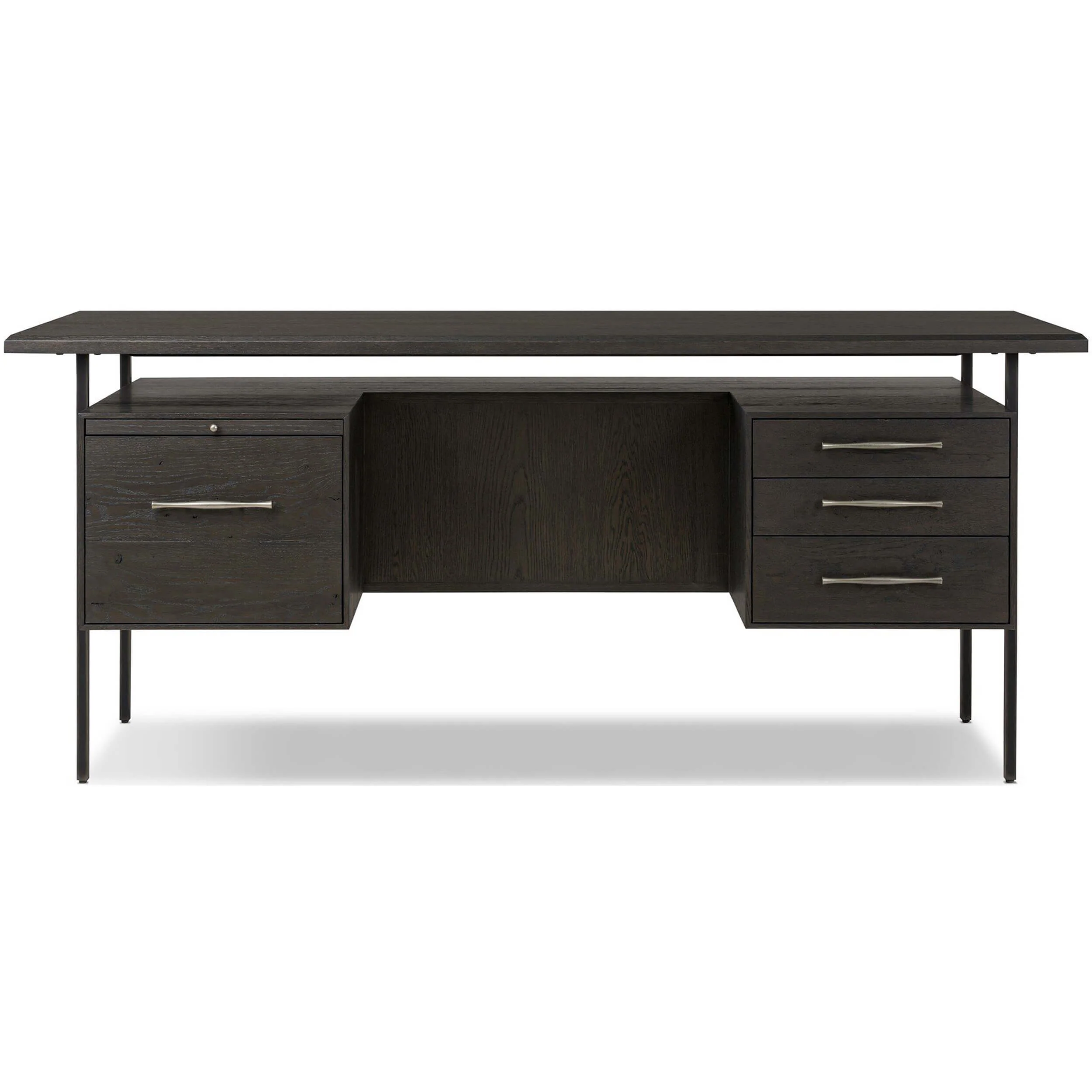 Lauren Desk, Charcoal Oak by Four Hands - Image 2