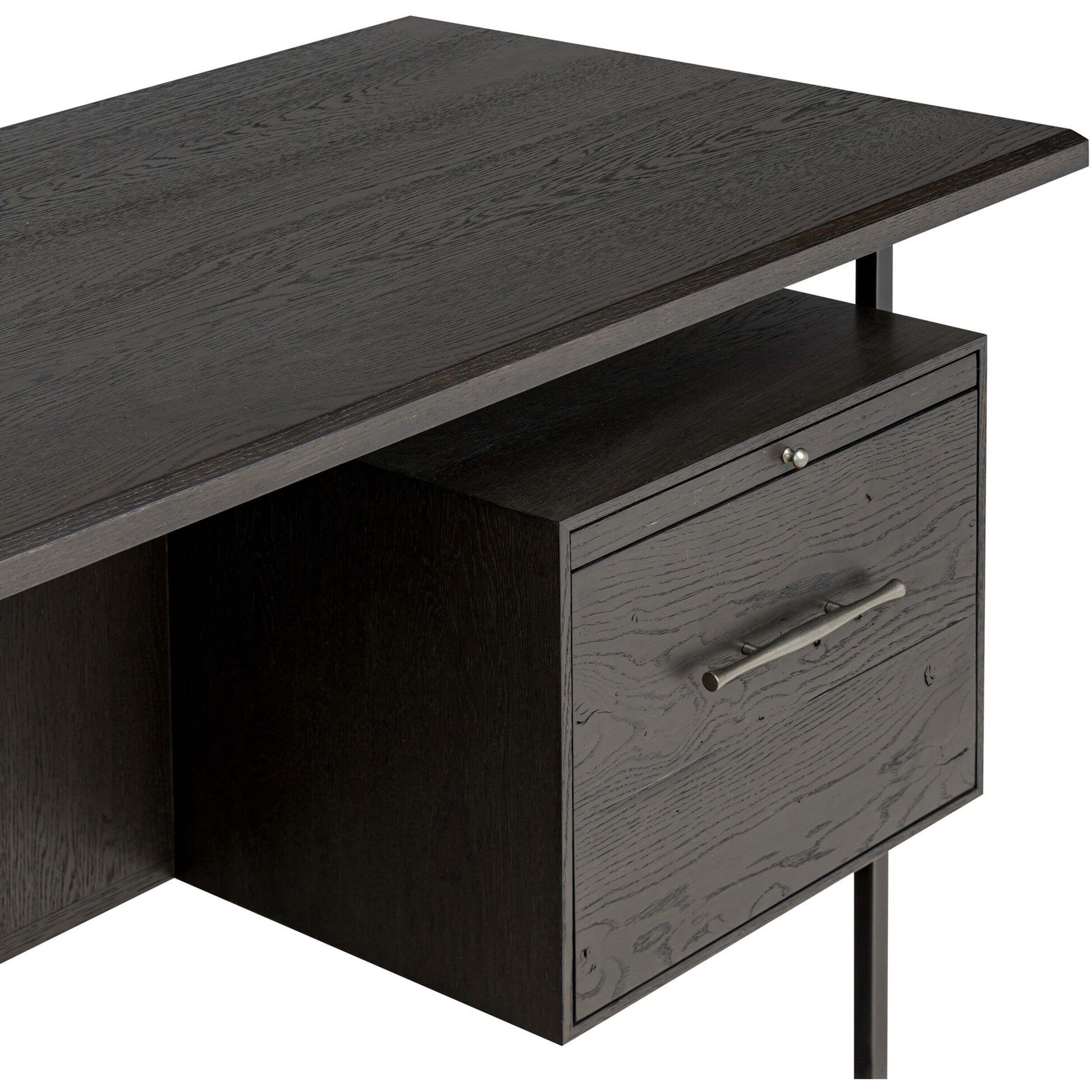 Lauren Desk, Charcoal Oak by Four Hands - Image 6