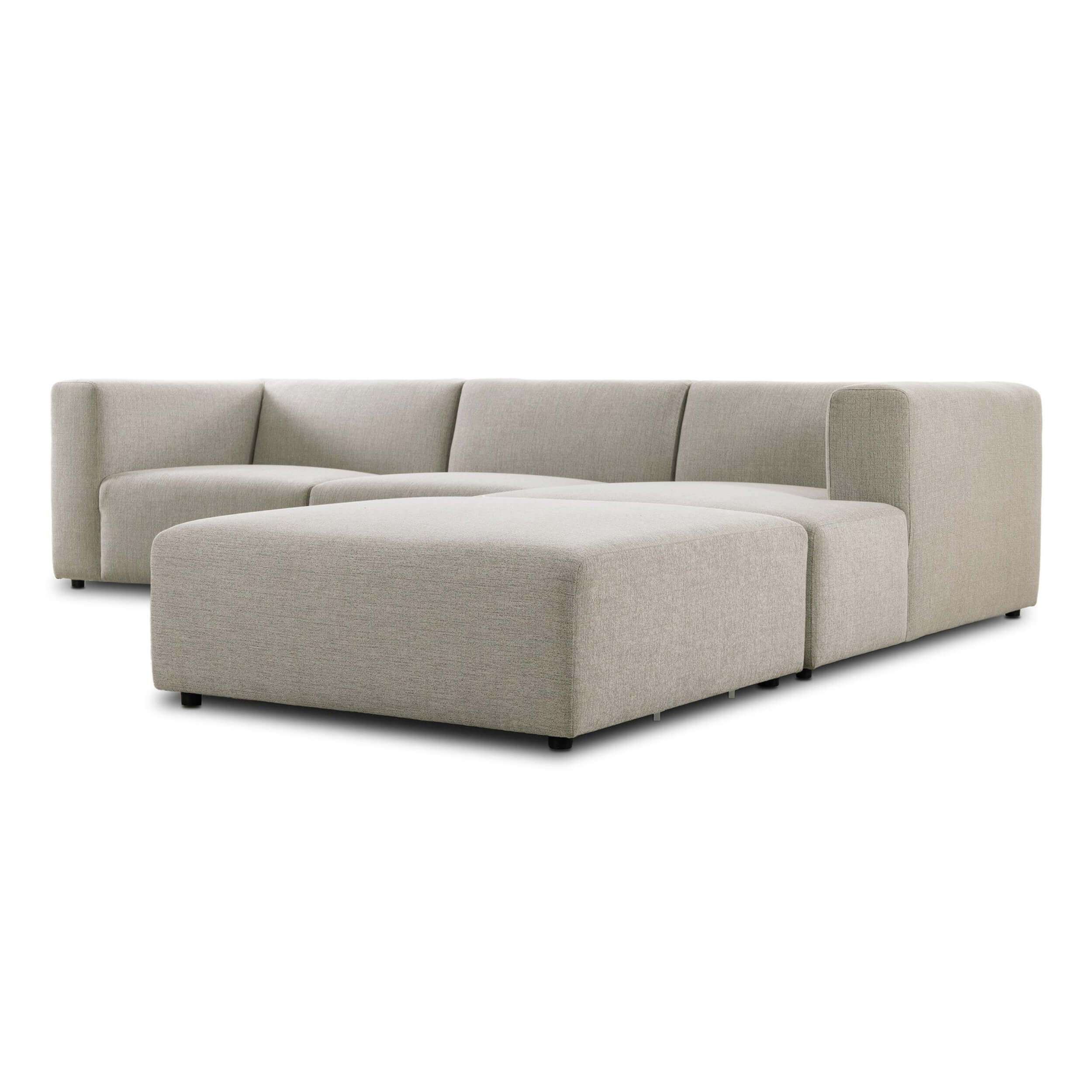 Lawndale 3 Piece Sectional w/ Ottoman, Napa Sandstone by Four Hands - Image 2