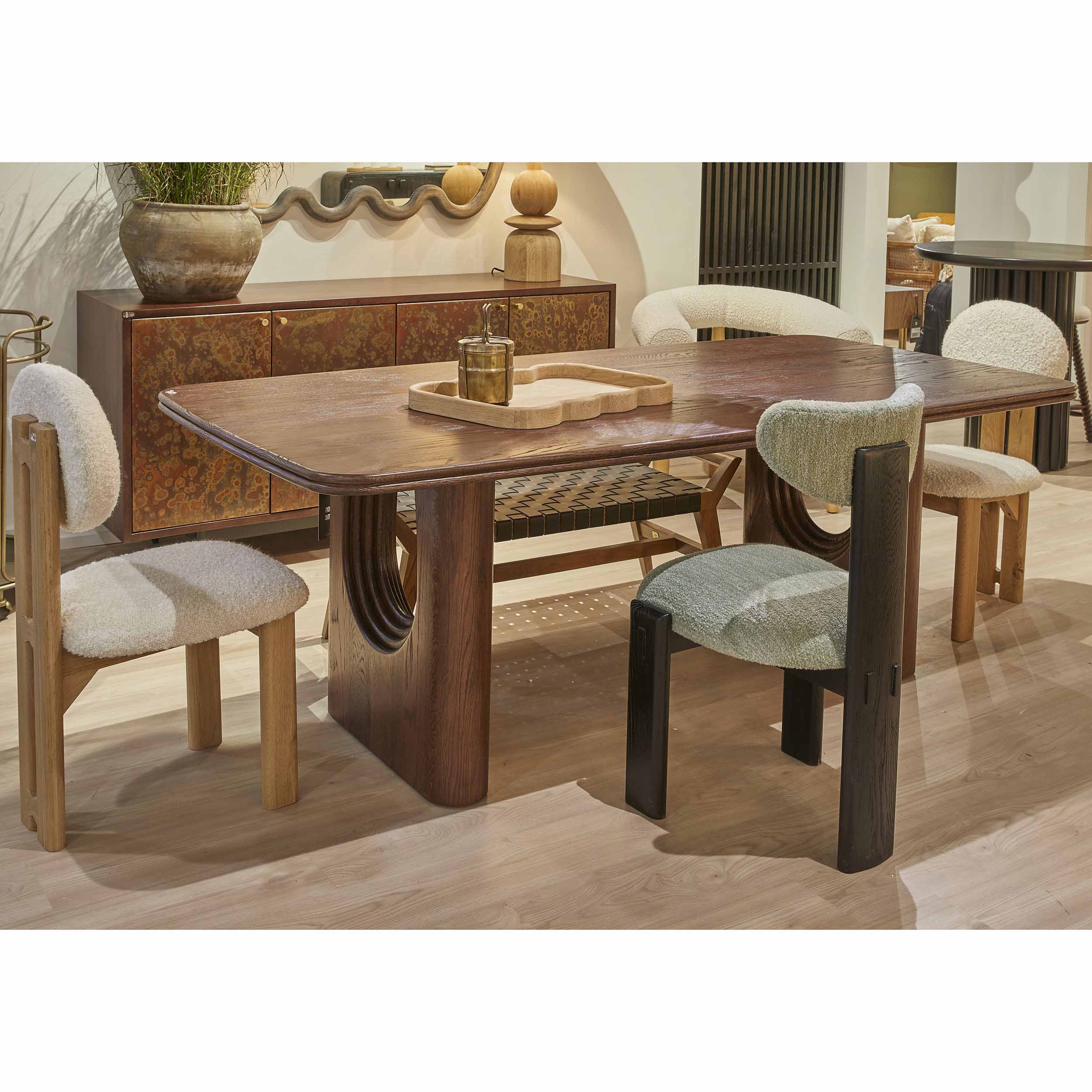 Layered Dining Table, Mud Brown - Image 6