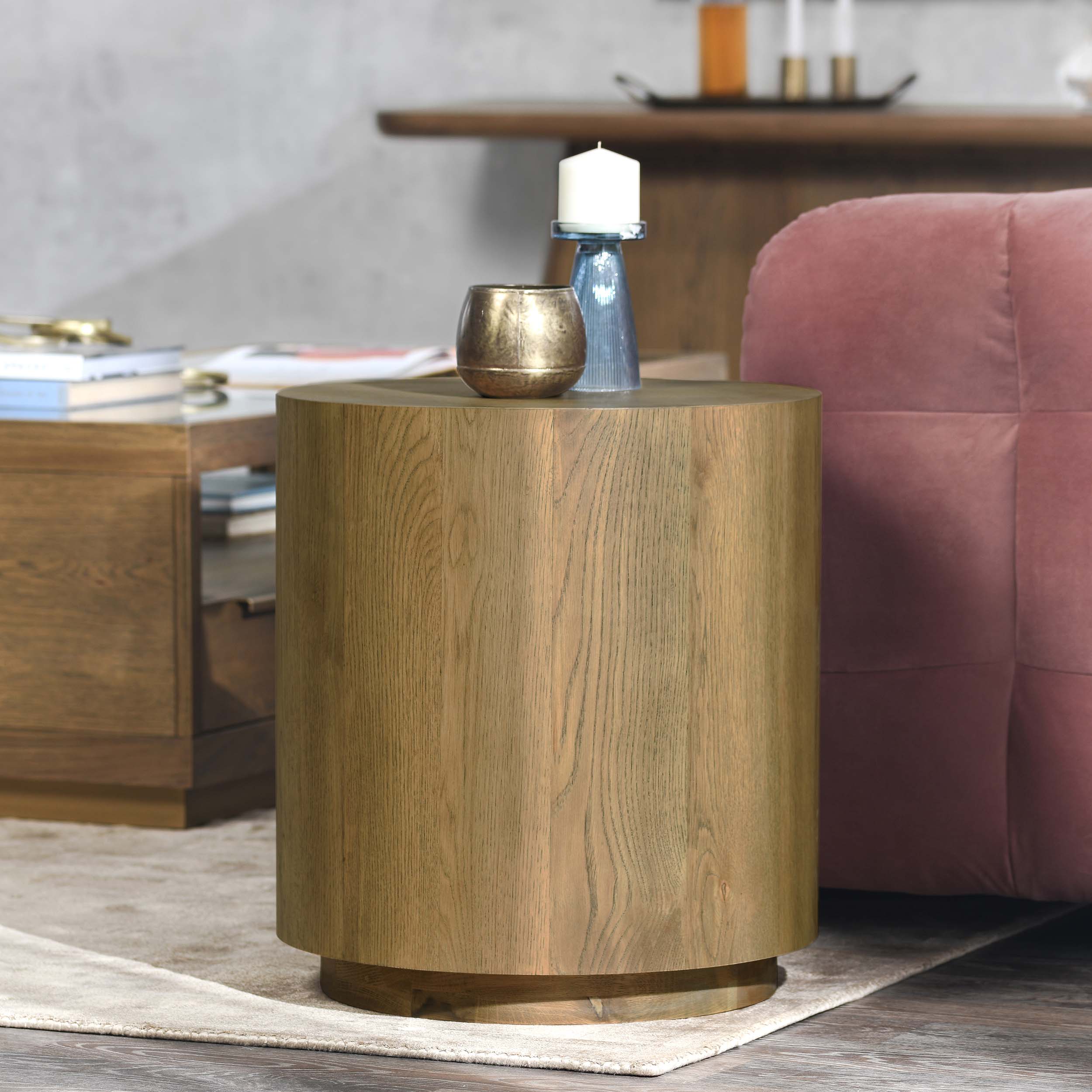 Layne Round End Table, Light Brown - Image 5