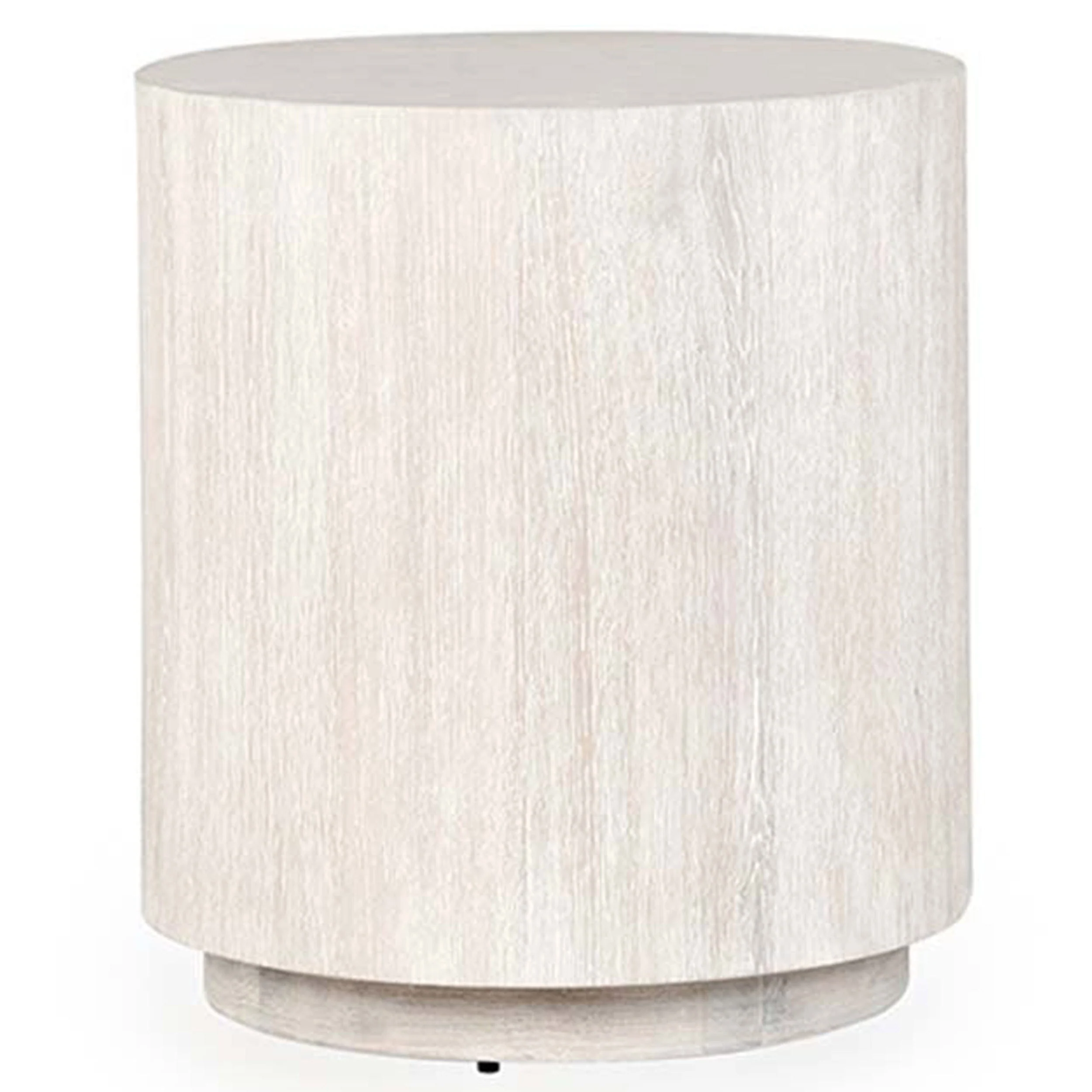 Layne Round End Table, Milk White