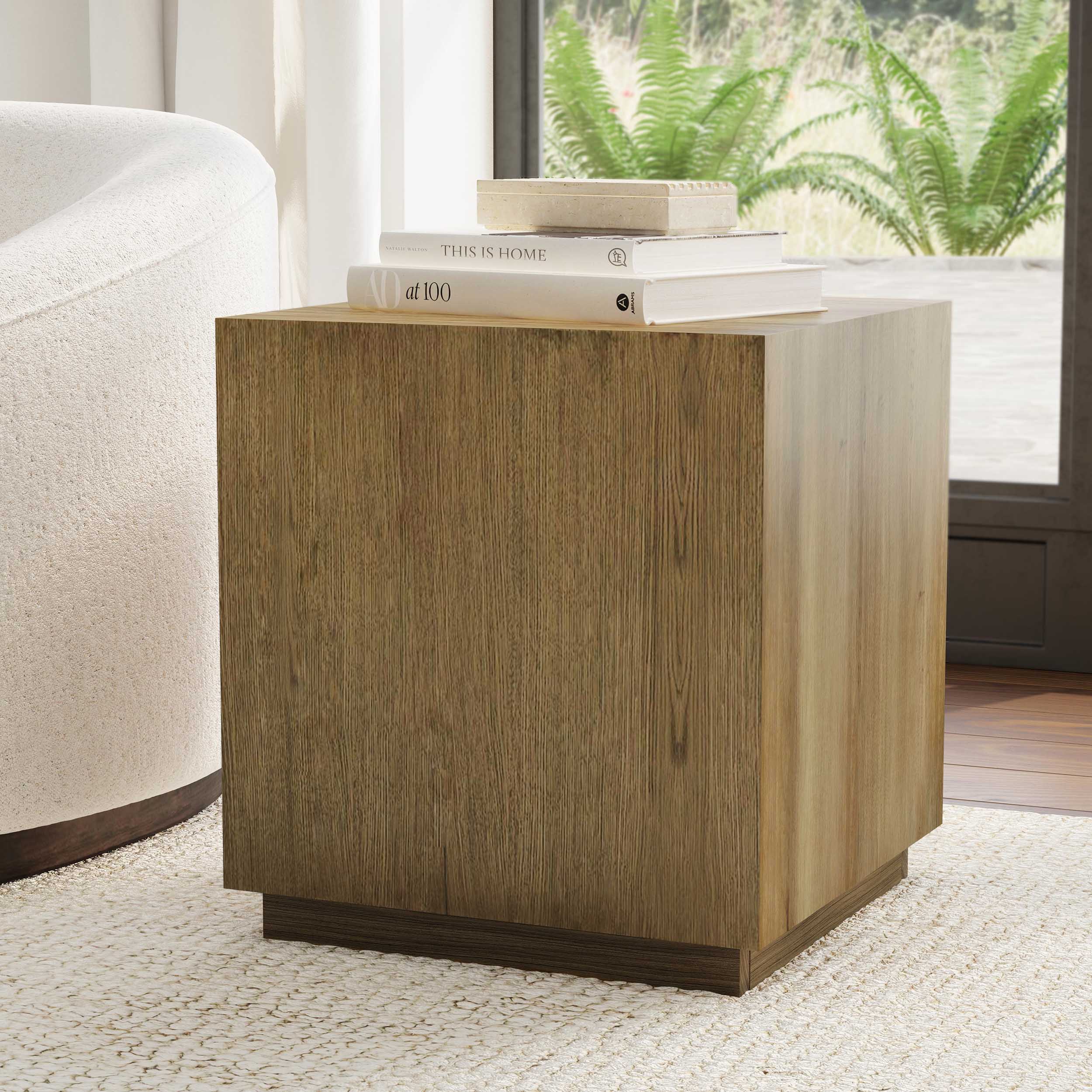 Layne Square End Table, Light Brown - Image 4