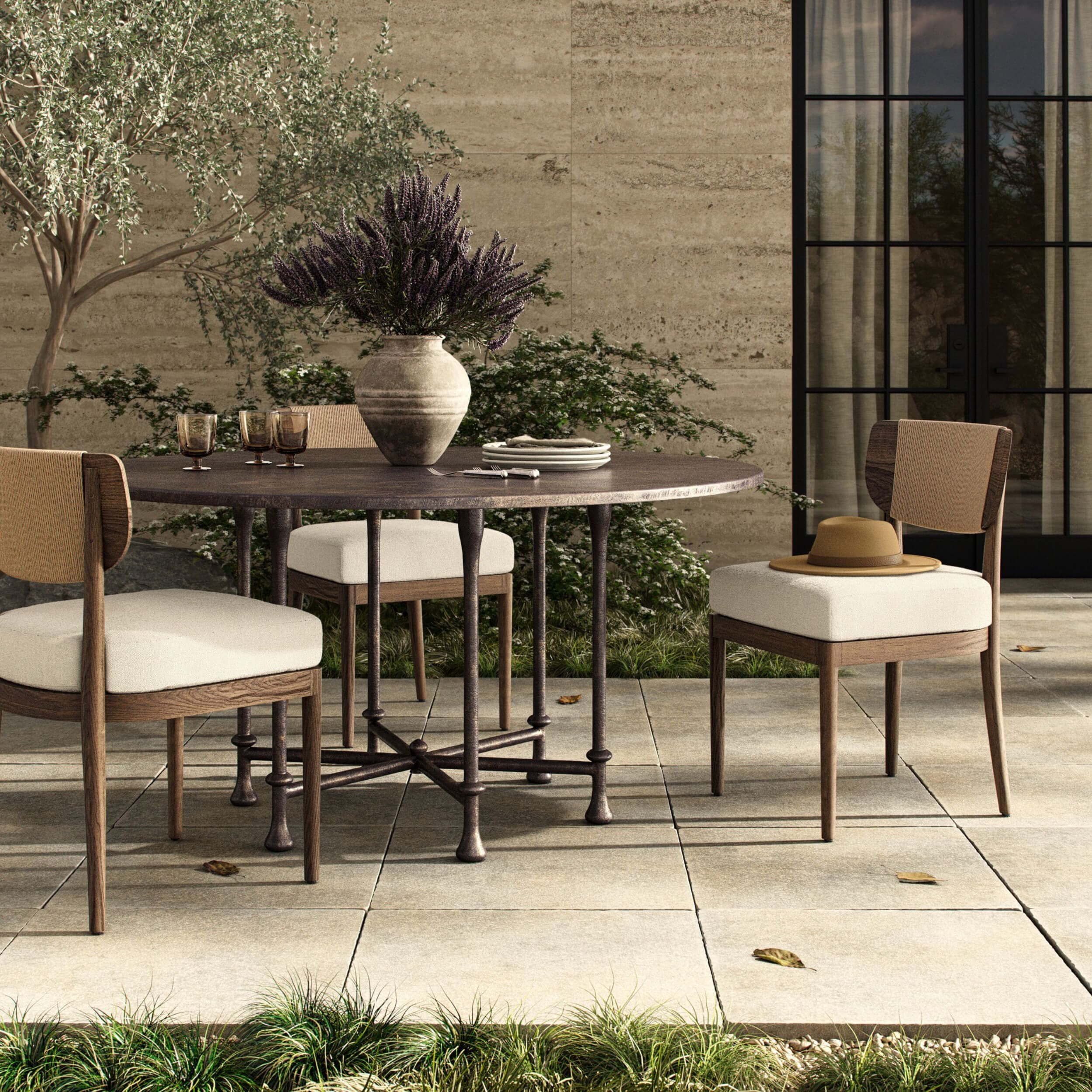 Leblanc Outdoor Dining Table, Distressed Bronze by Amber Lewis x Four Hands - Image 5