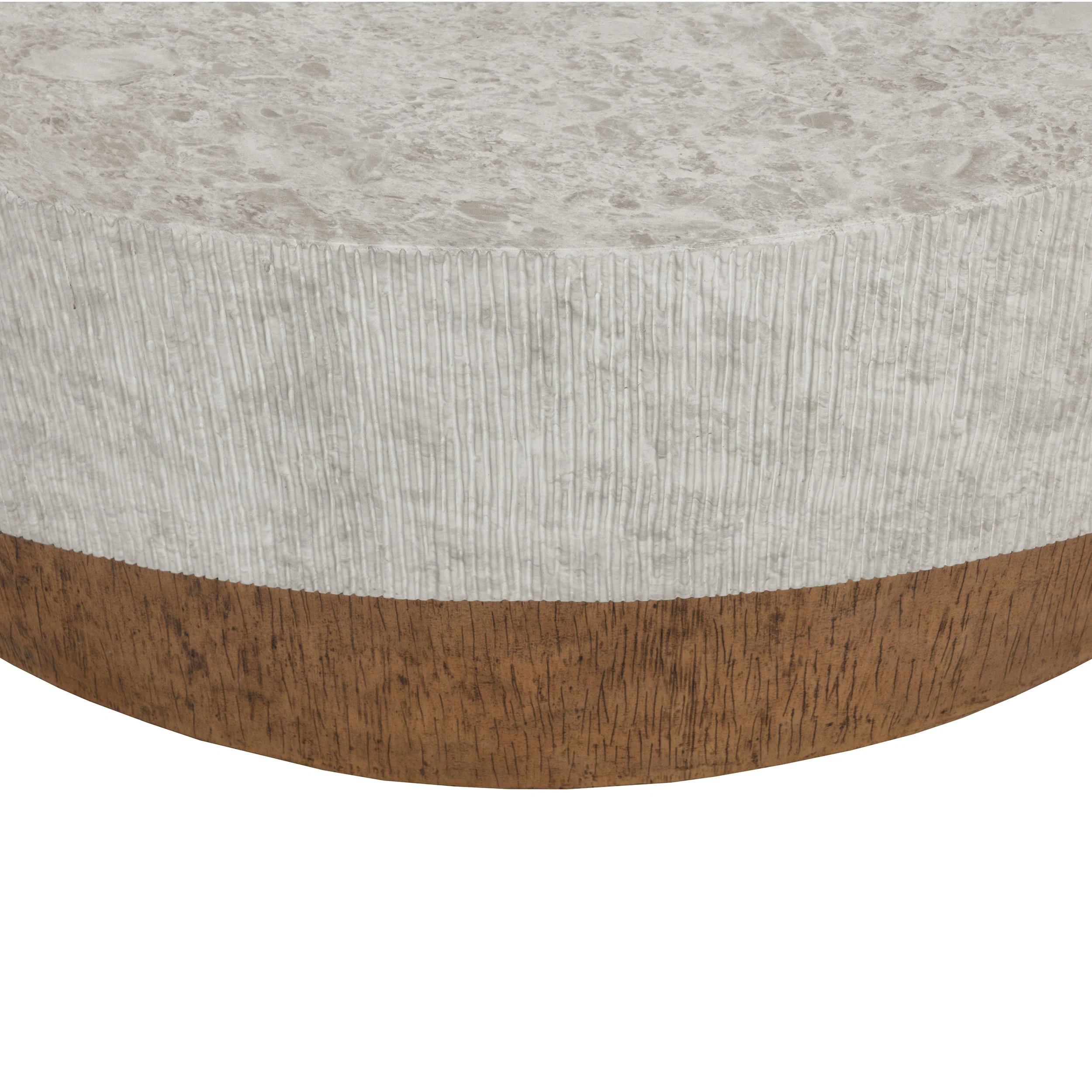 Leda Round Coffee Table, Grey Marble Look - Image 4