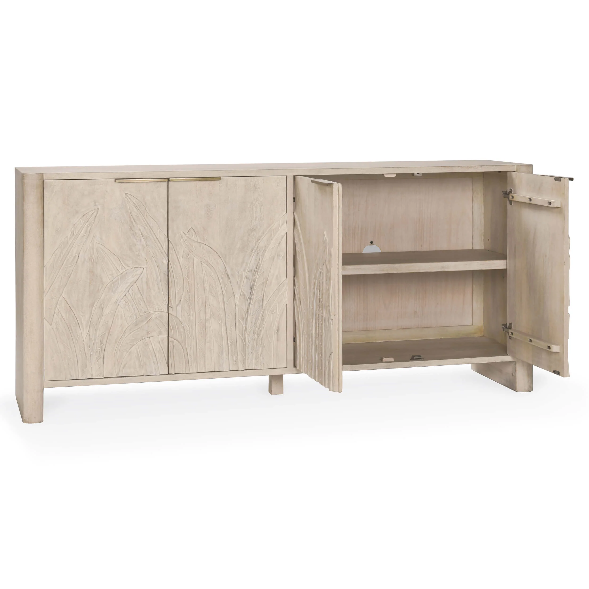 Ledro 4 Door Cabinet, White Washed - Image 4