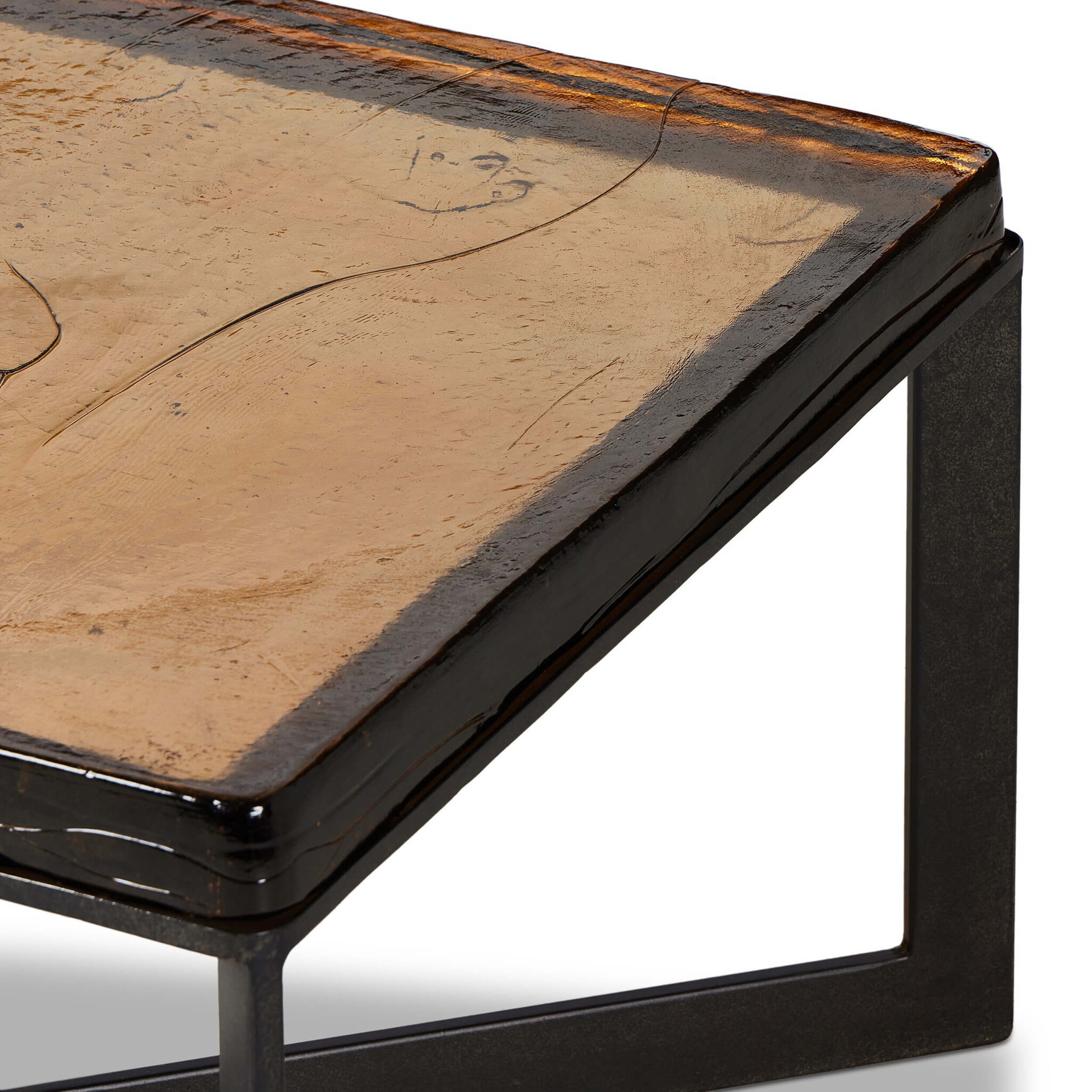 Lennie Cast Glass Bunching Table, Amber by Four Hands - Image 6