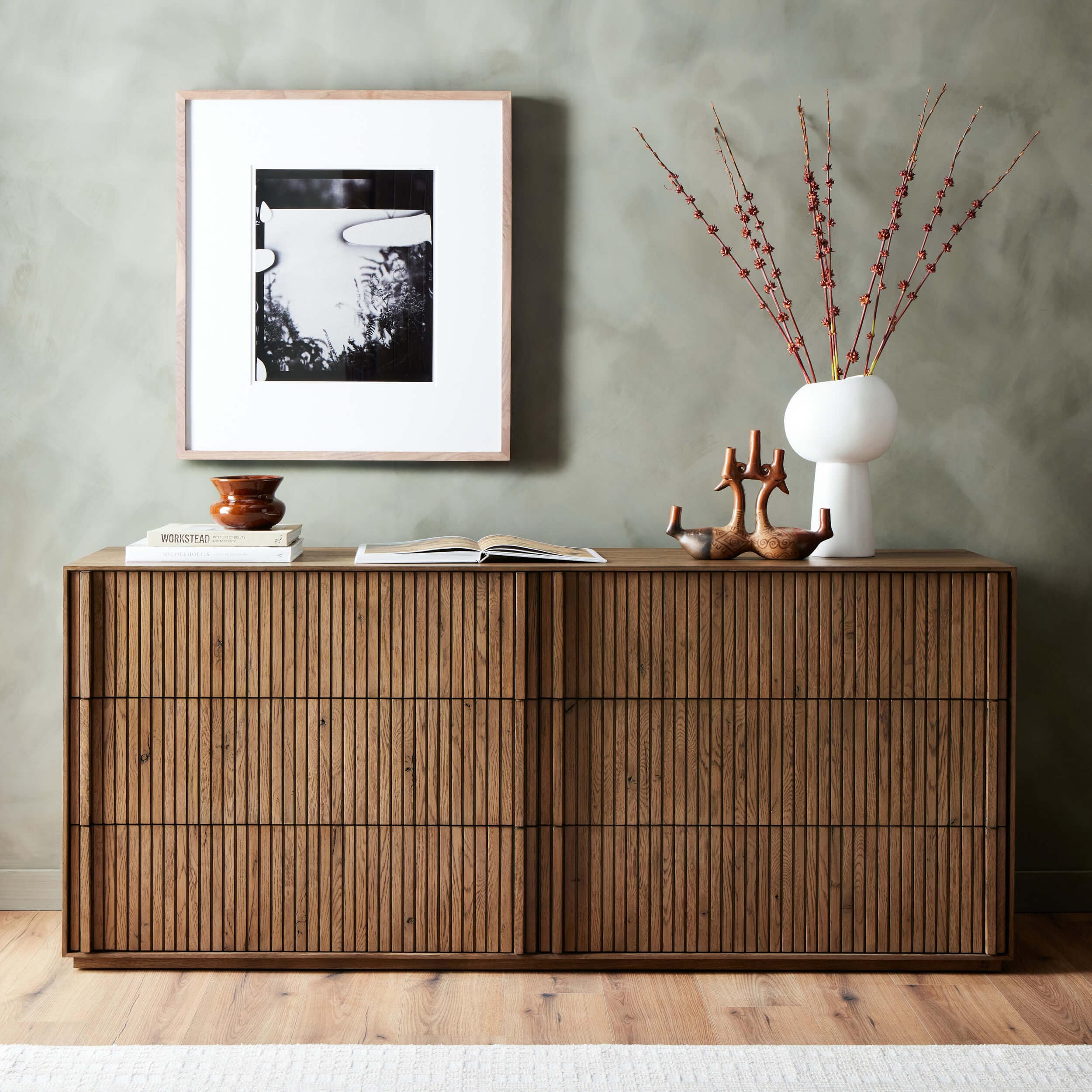 Leo 6 Drawer Dresser, Rustic Grey by Four Hands - Image 6