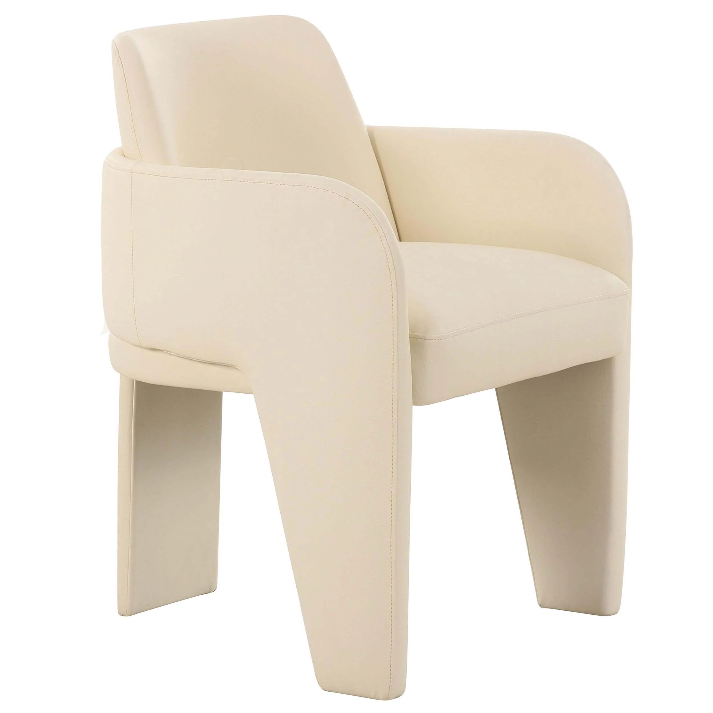 Leo Performance Vegan Leather Dining Chair, Cream, Set of 2