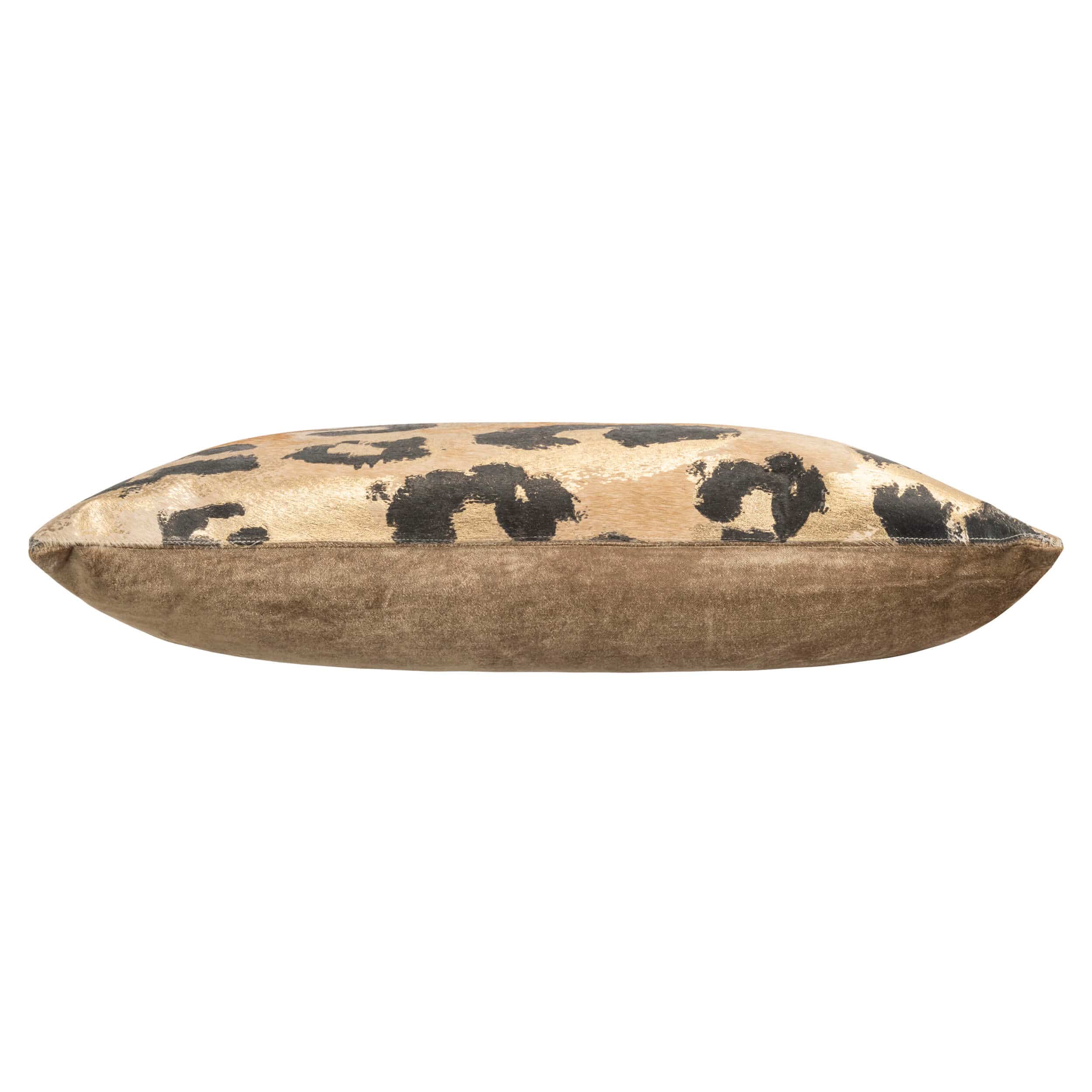 Leopard Print Hair in Hide Pillow, Black/Gold - Image 2