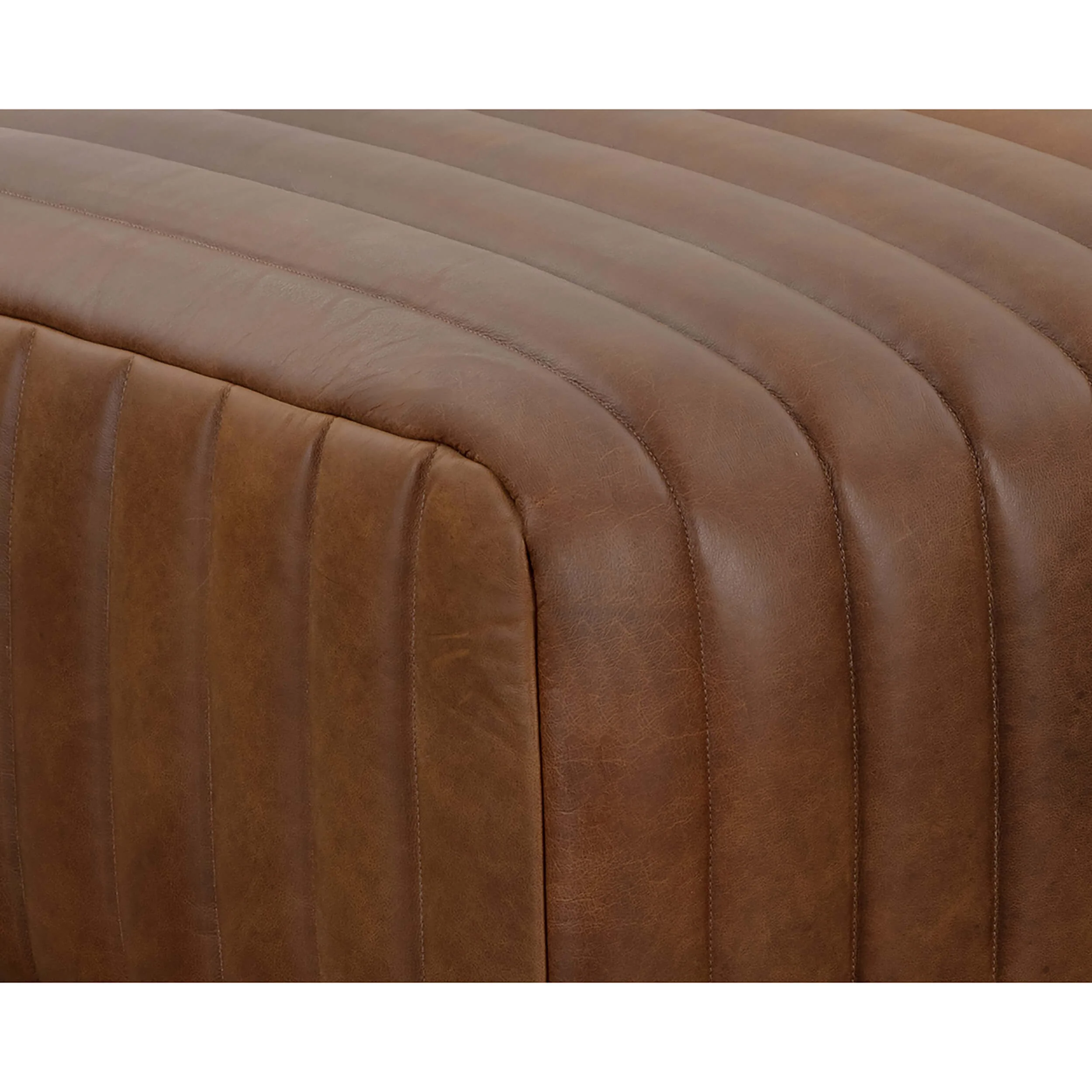 Lewin Leather Rectangular Ottoman, Lucia Tobacco - Image 3
