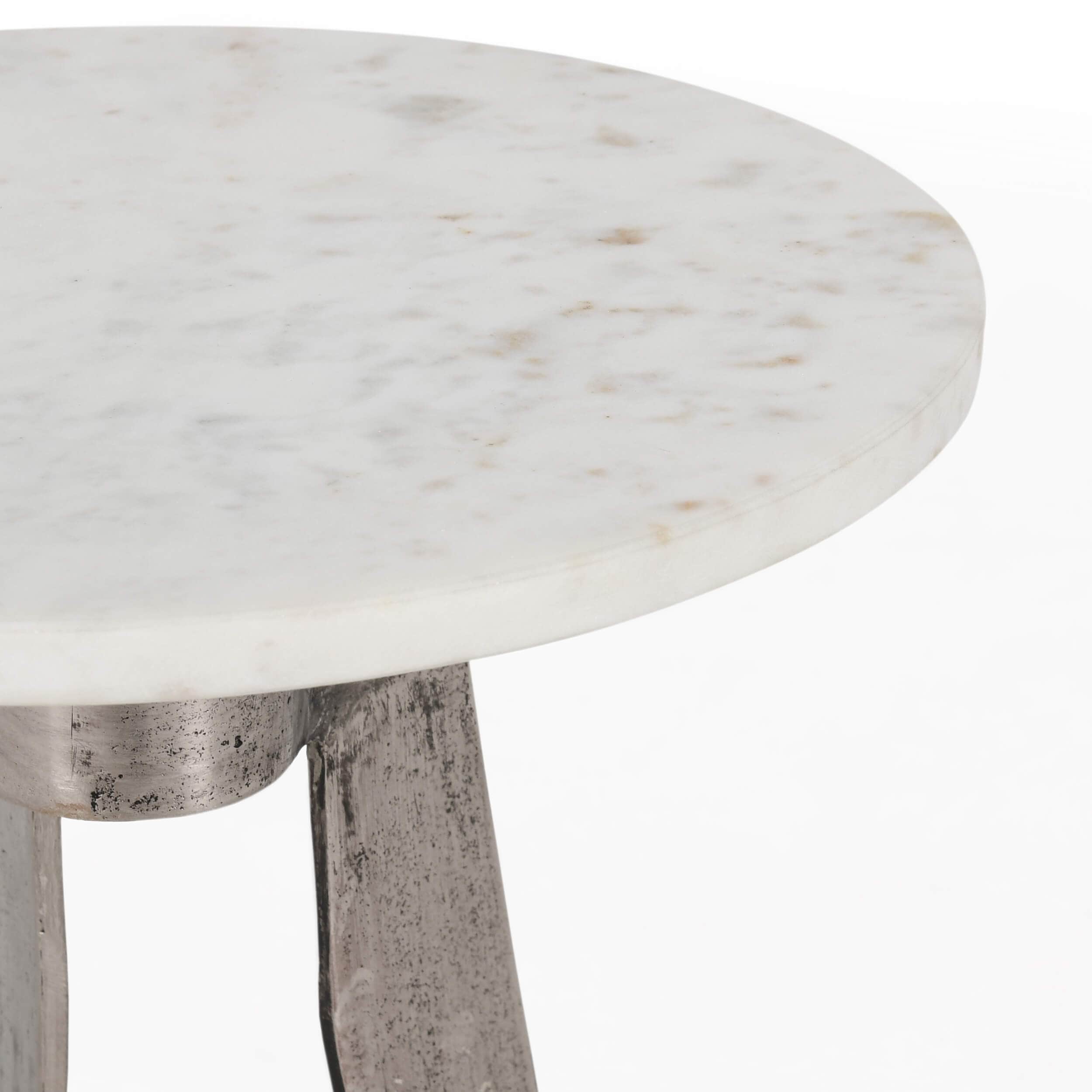 Leyton Accent Table, White Marble - Image 4