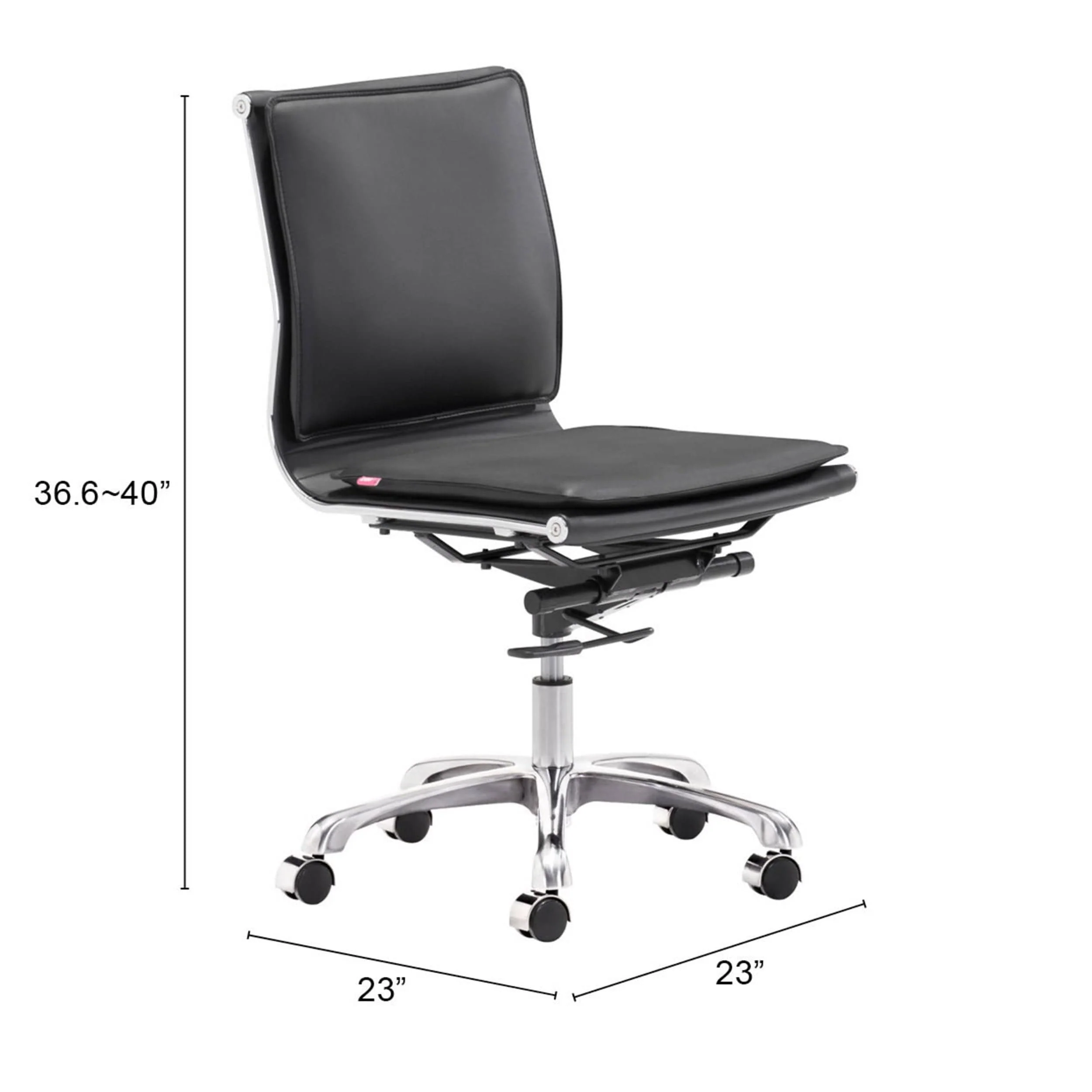Lider Plus Armless Office Chair, Black - Image 5