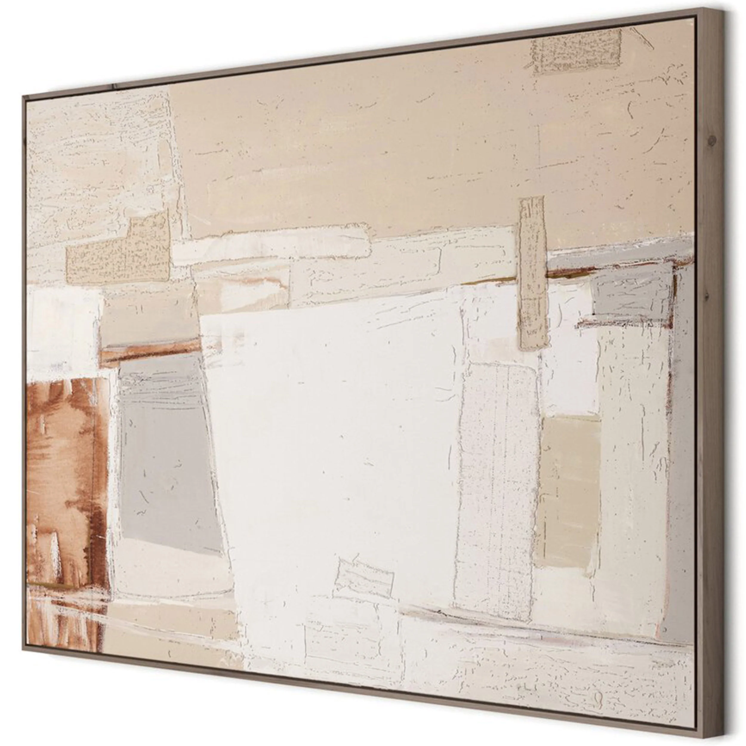 Neutral Study II Framed by Matt Green, Rustic Walnut Floater by Four Hands - Image 2