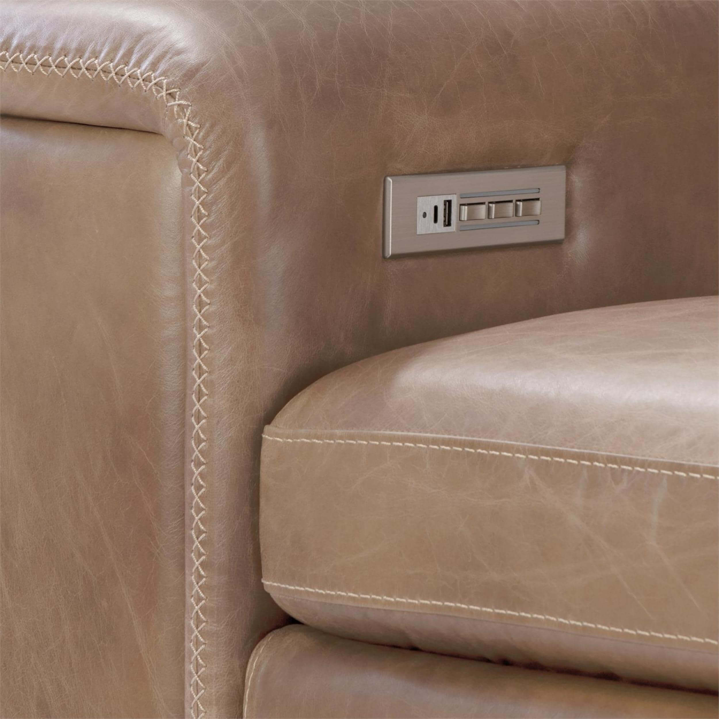 Lioni 4 Piece Leather Power Motion Sectional, 341-022 - Image 4
