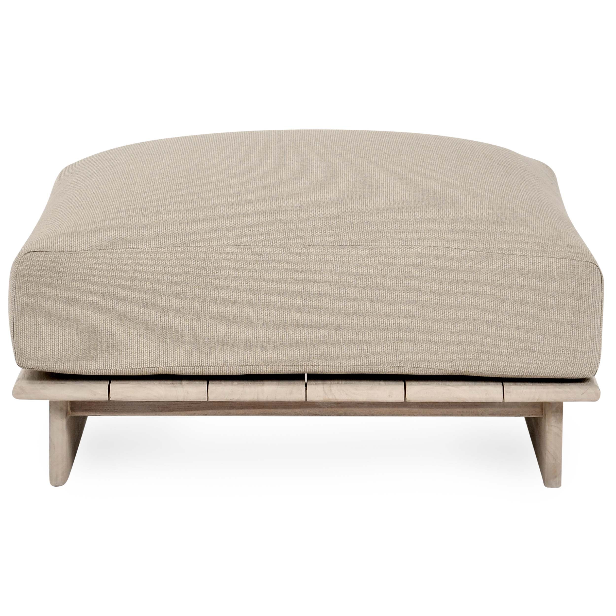 Livia Outdoor Square Ottoman, Taupe - Image 2