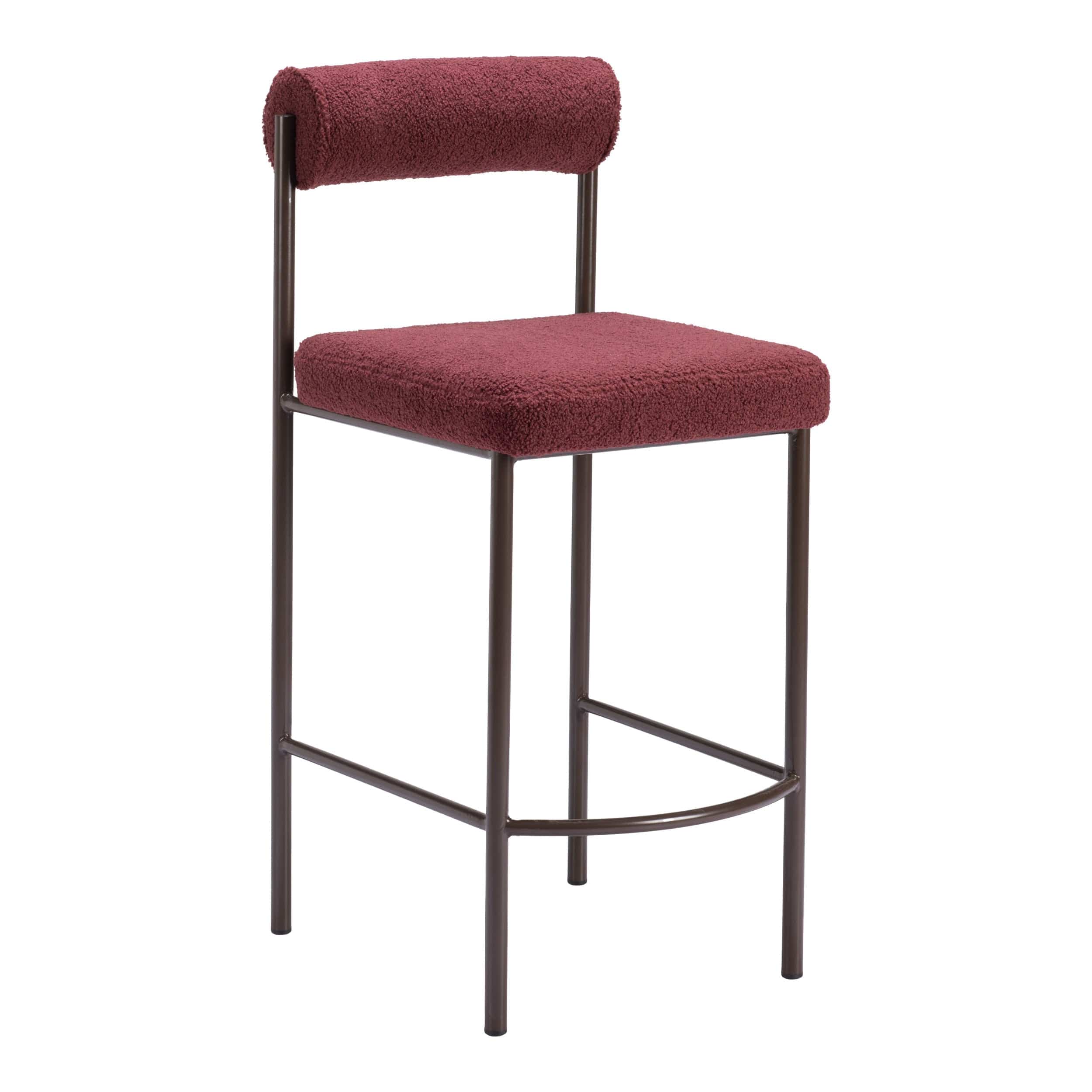 Livorno Counter Stool, Red, Set of 2