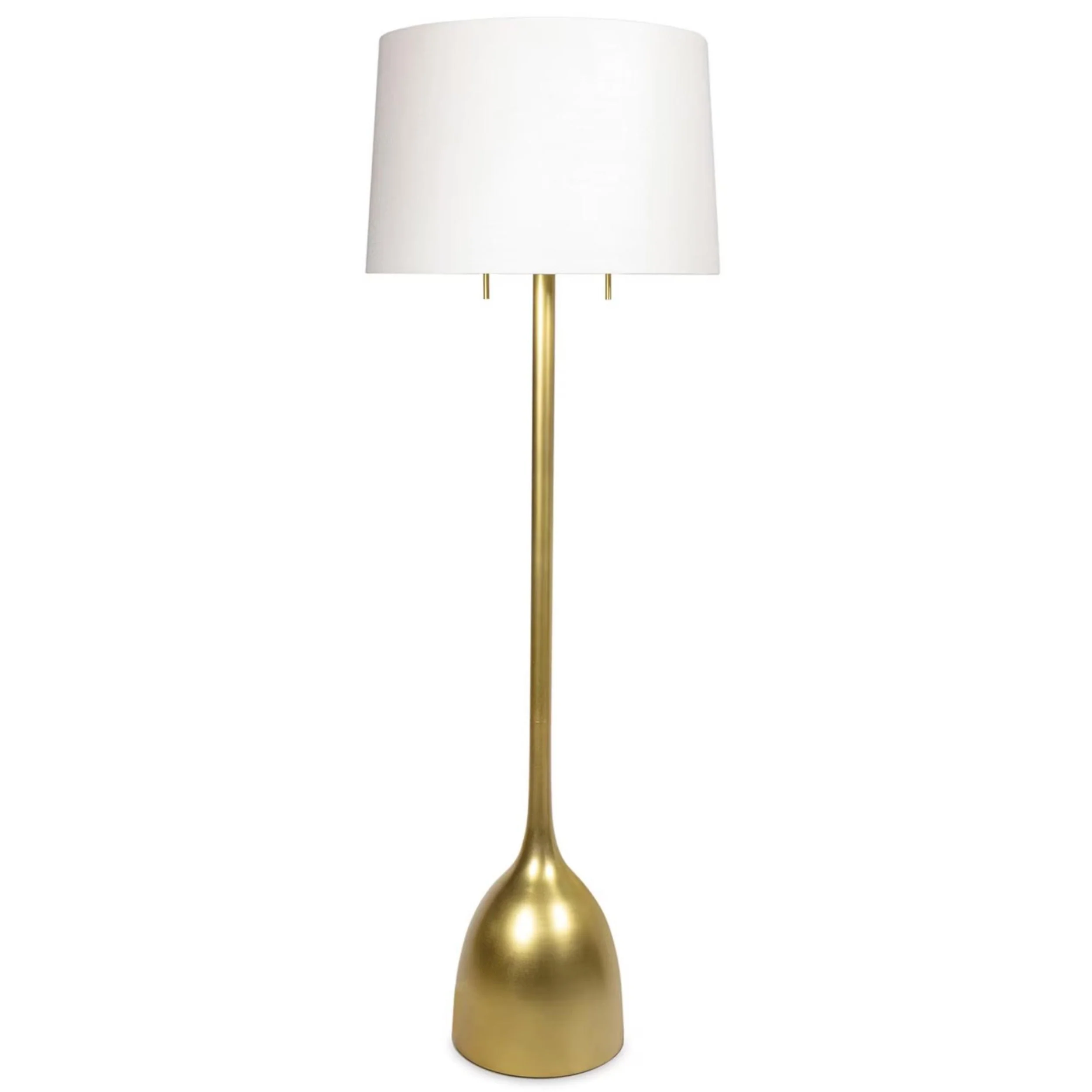 Logan Floor Lamp, Natural Brass