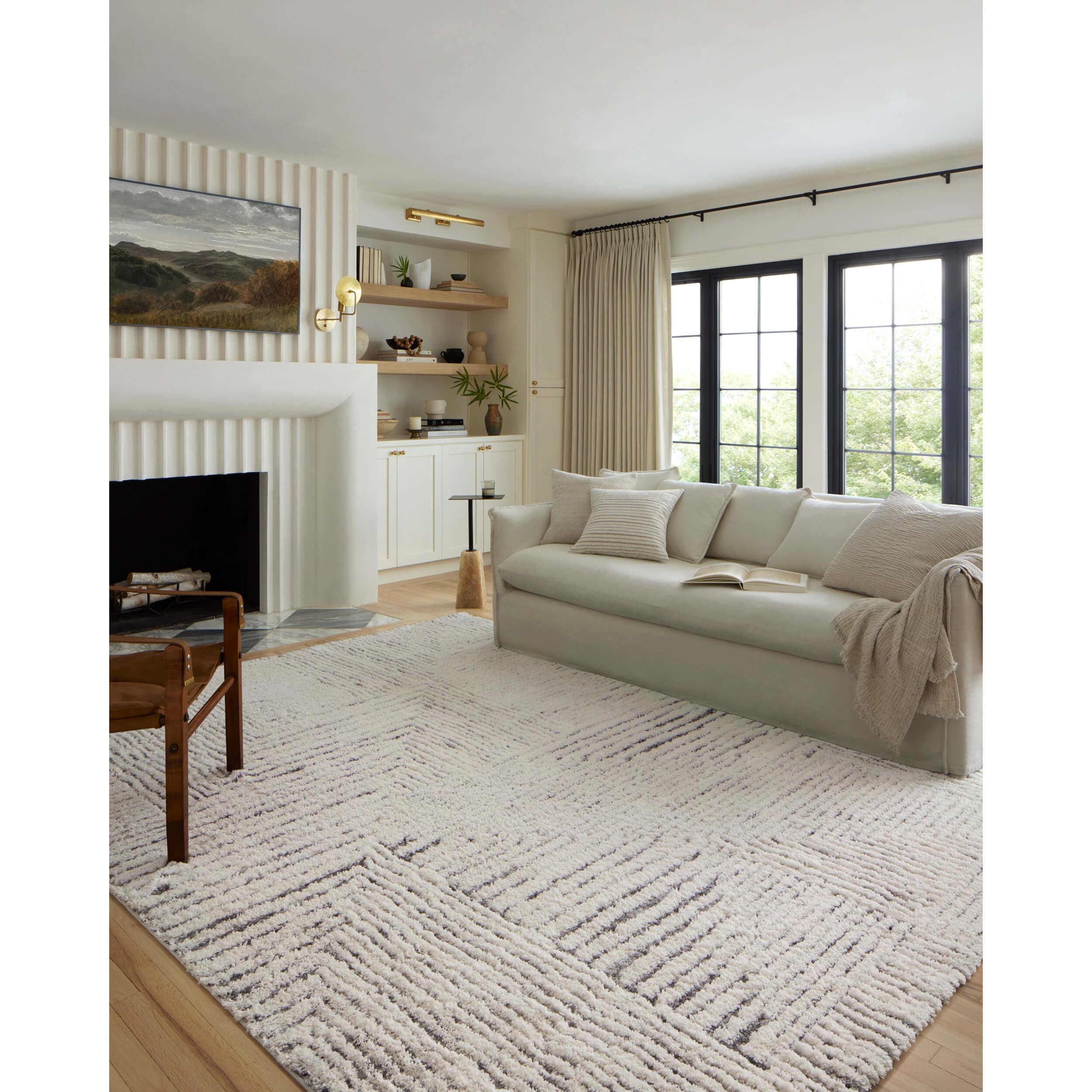 Loloi Rug Levitt Shag LEV-02, Ivory/Grey - Image 7