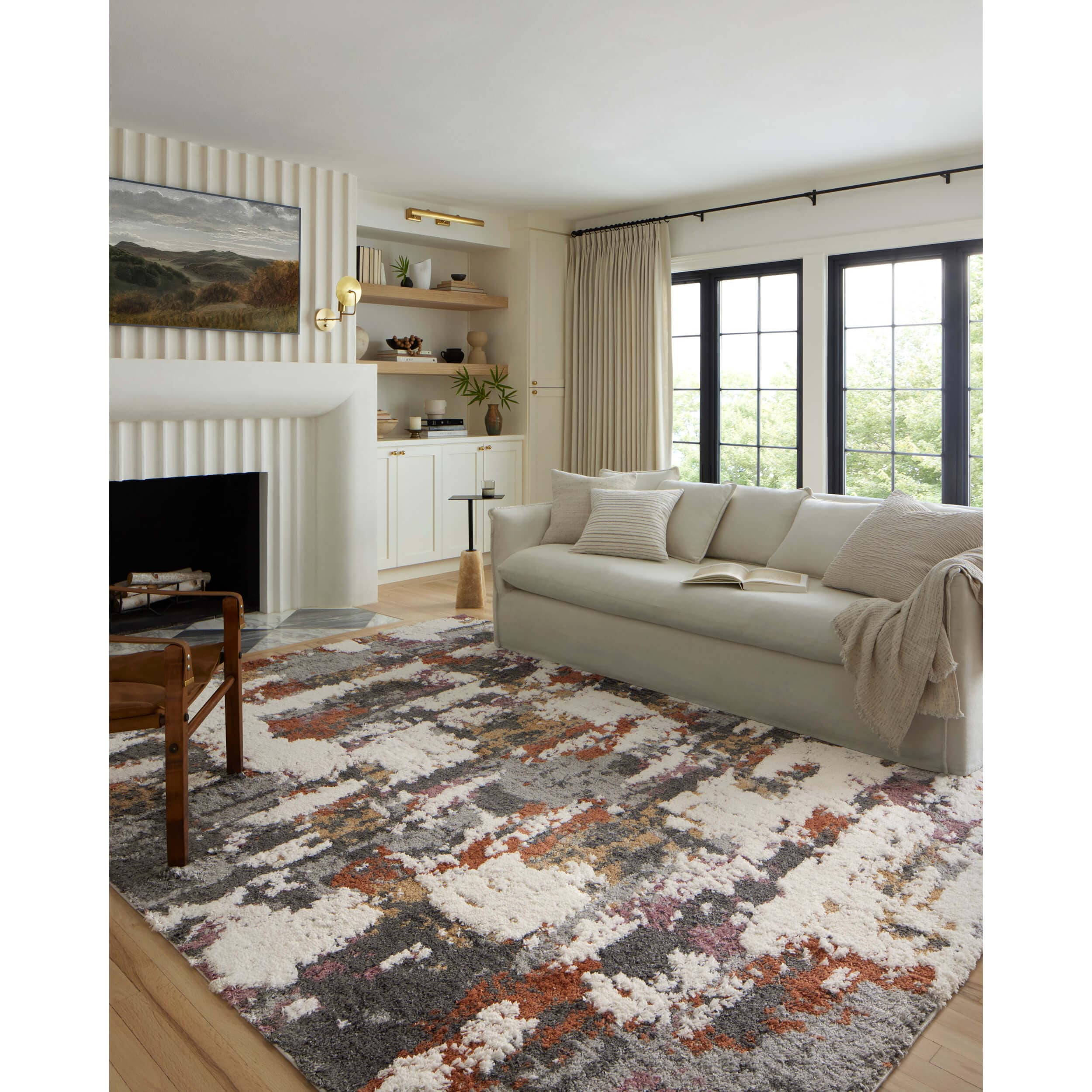 Loloi Rug Levitt Shag LEV-04, Grey/Multi - Image 6