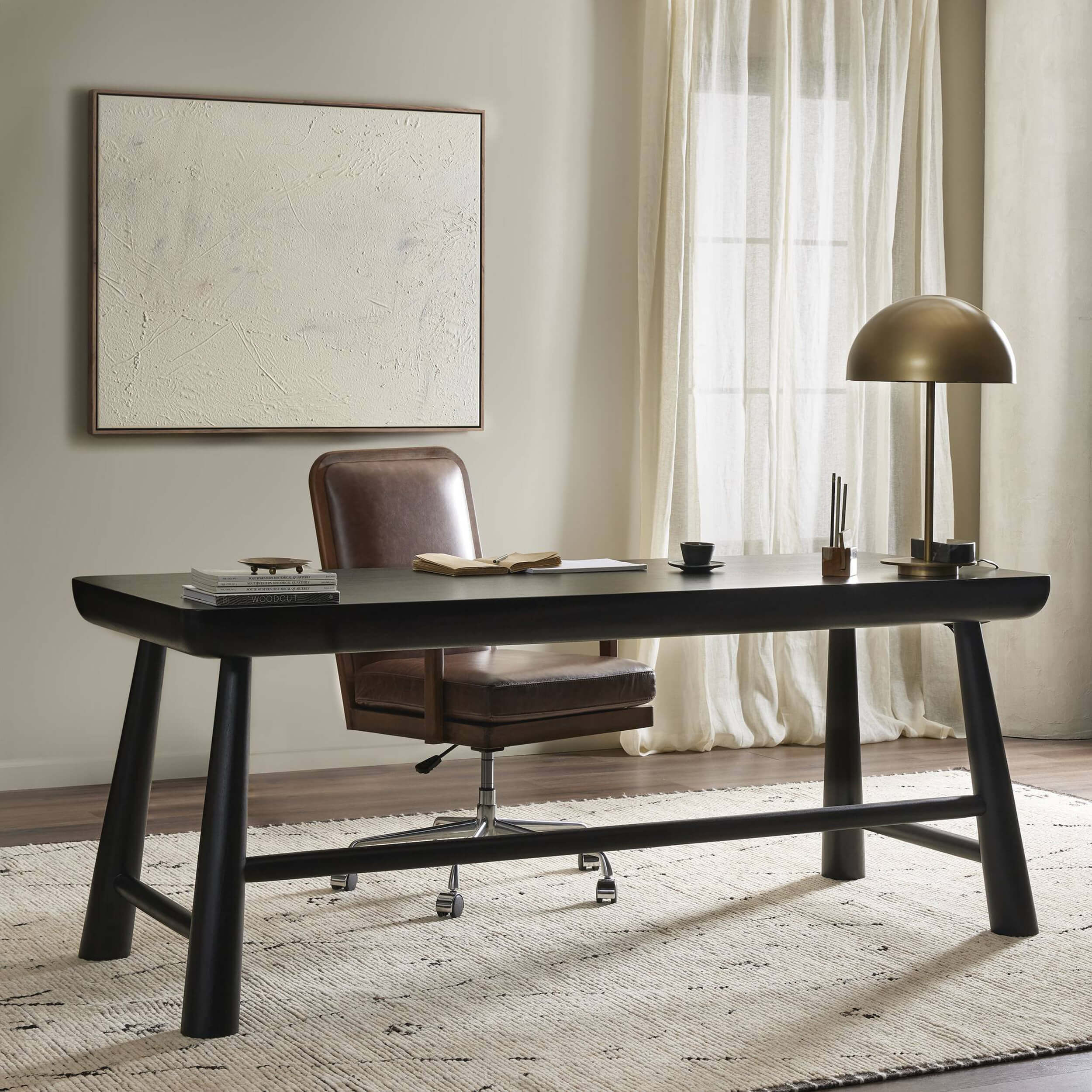 Lorik Desk, Worn Black by Four Hands - Image 6