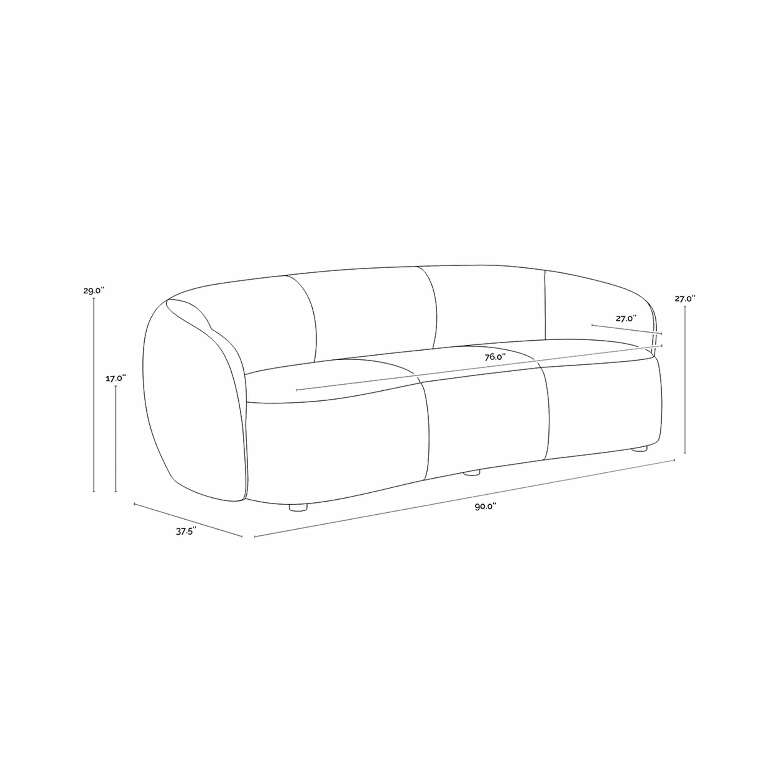 Lorne Sofa, Merino Pearl - Image 4