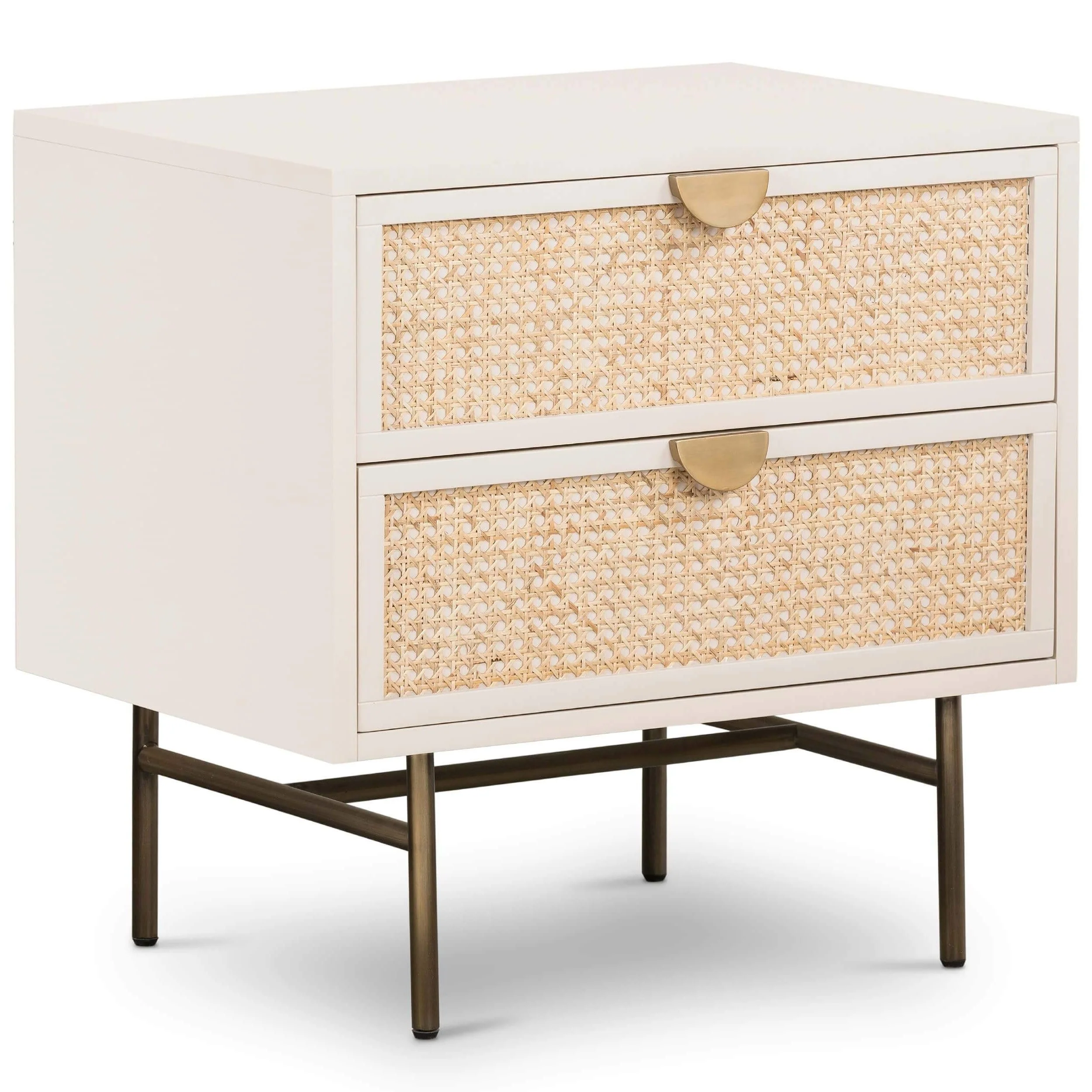 Luella Nightstand, Matte Alabaster by Four Hands